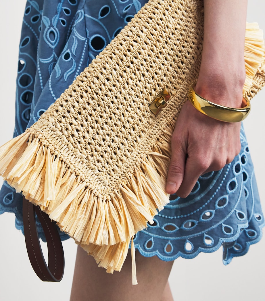 Anya Hindmarch Oversized Raffia Clutch Bag Natural Raffia Image 2