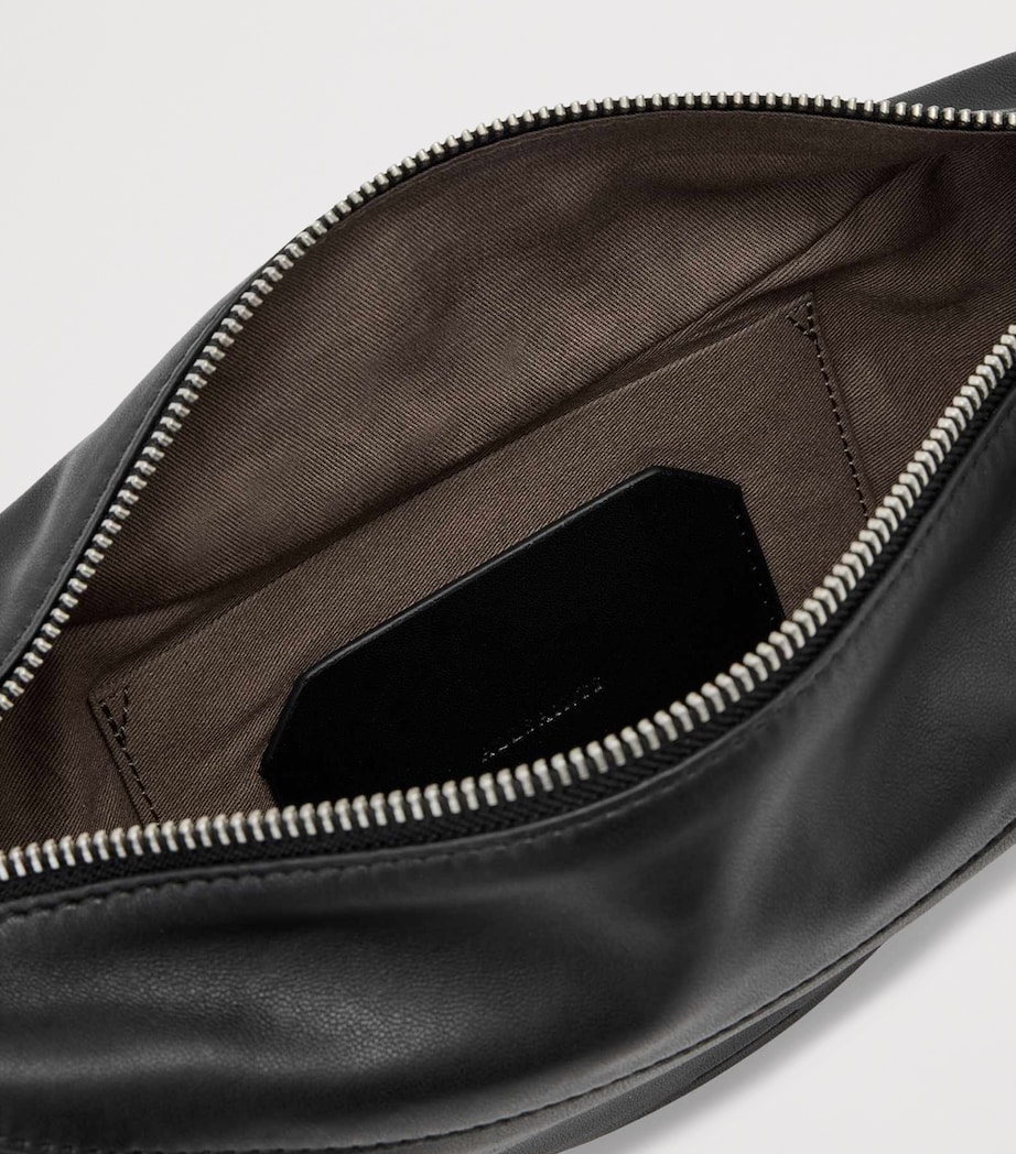 AllSaints Leather Luna Cross-Body Bag Black/silver Image 4