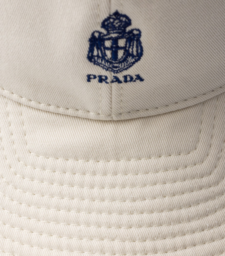 Prada Cotton Old Gabardine Baseball Cap Neutral Image 3