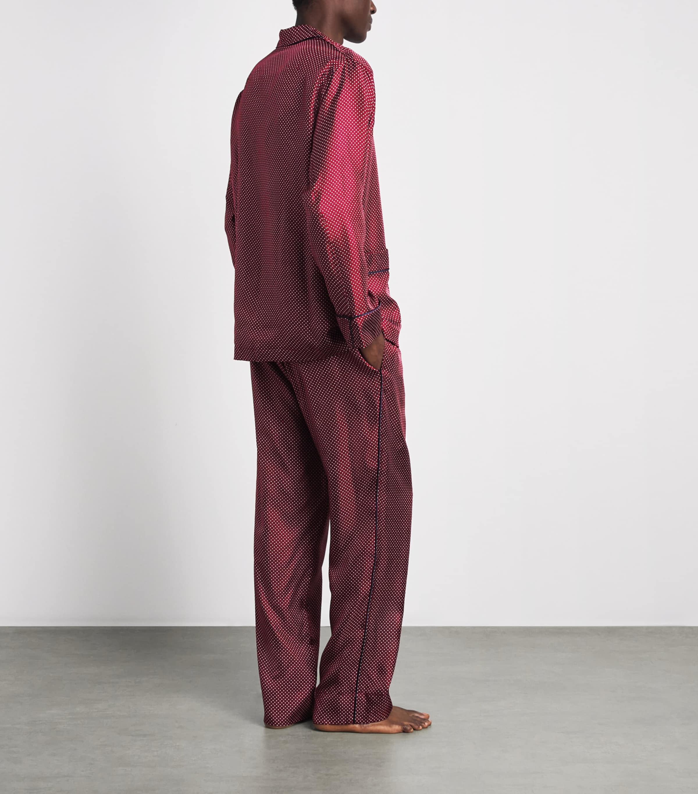 Olivia von Halle Mens Silk Polka Dot Laurent Pyjama Set Bastien Image 4