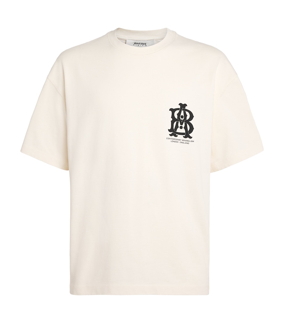 about:blank Mens Oversized Monogram T-Shirt Oat Image 1