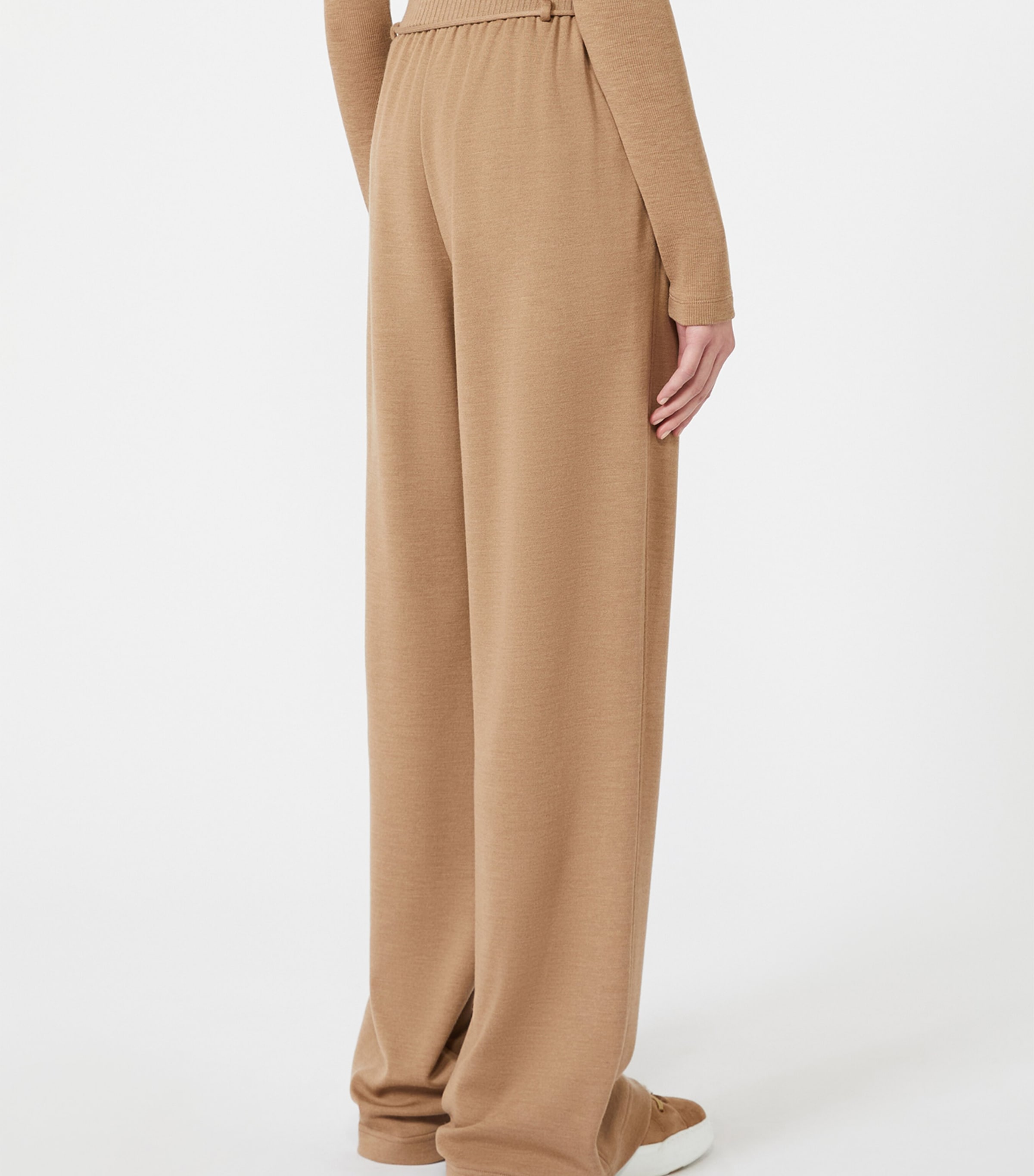 Max Mara Womens Virgin Wool Sweatpants Camel Image 3