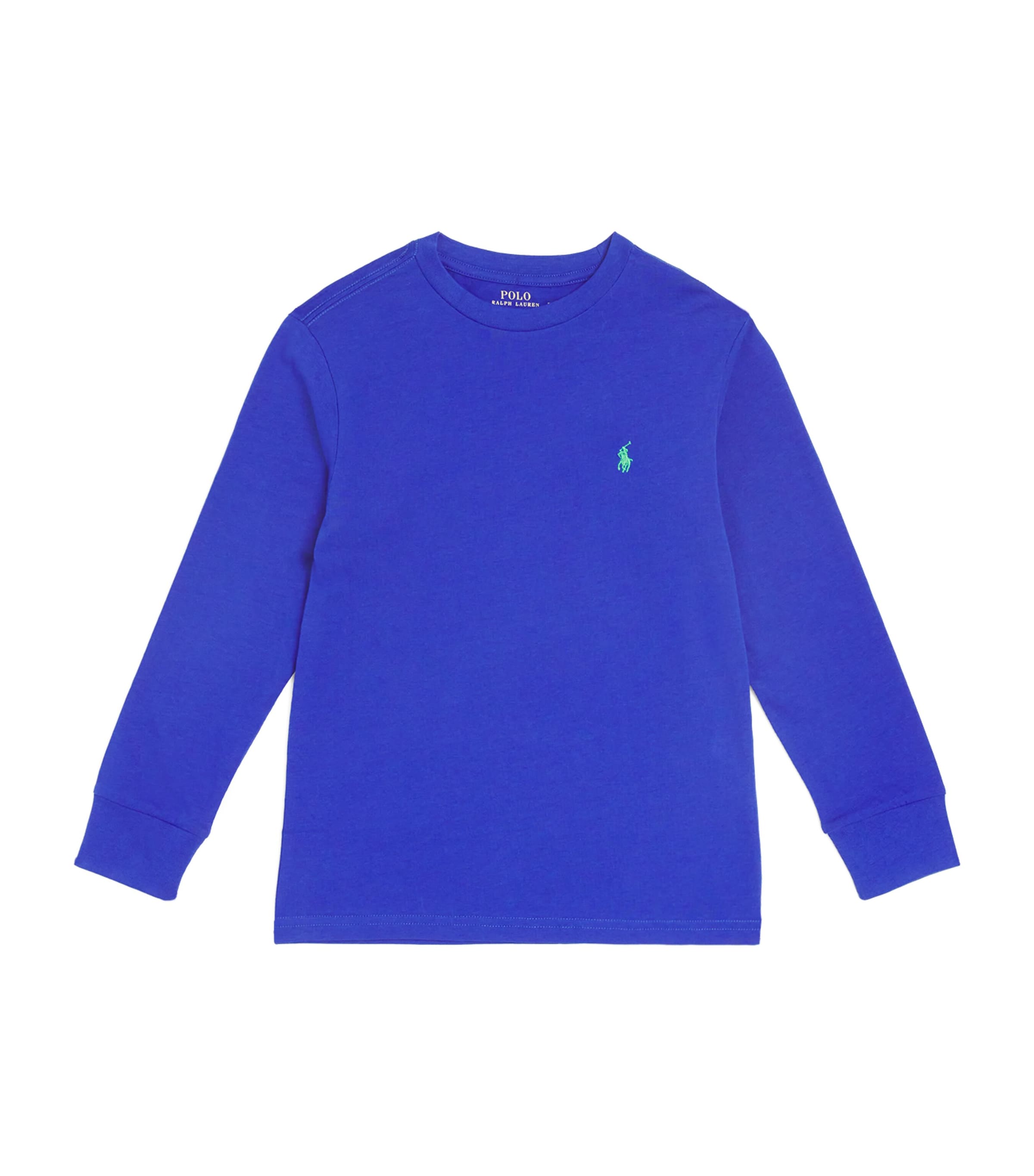 Shop Ralph Lauren Cotton Logo Embroidered T-shirt In Blue