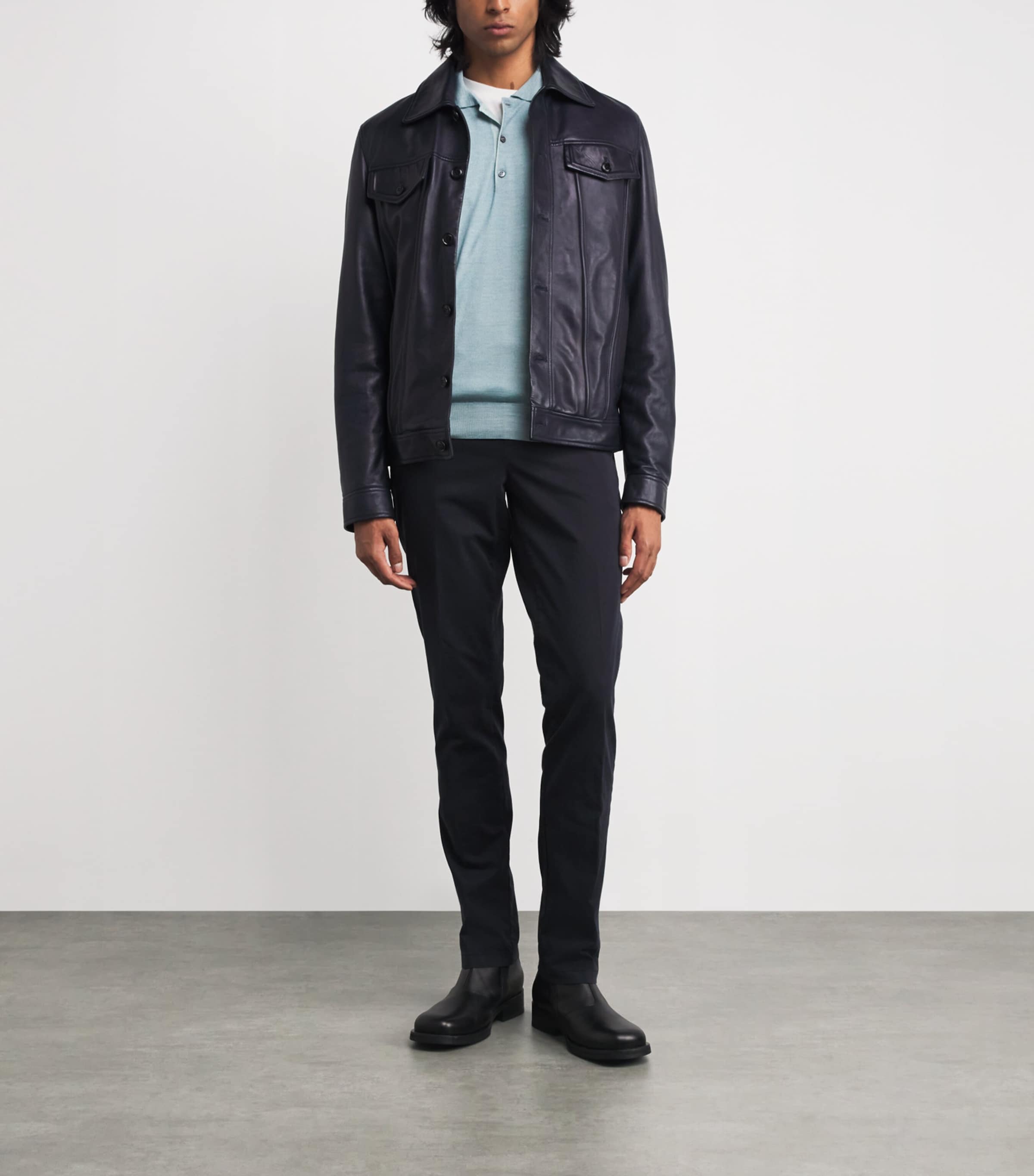 Wool-Silk Polo Sweater 821 Image 2