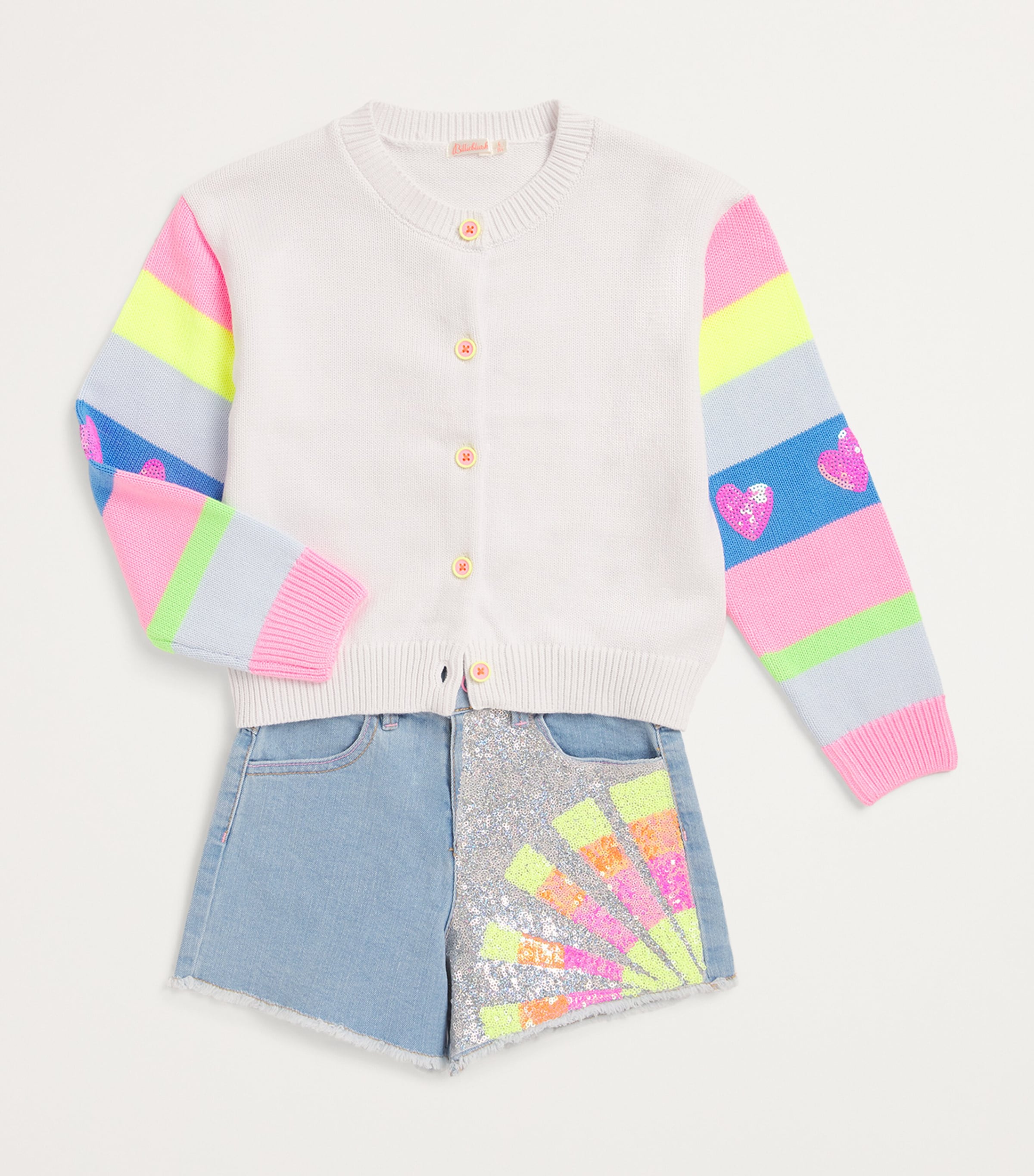 Cotton Striped-Sleeve Cardigan (2-12 Years) 10P WHITE Image 3