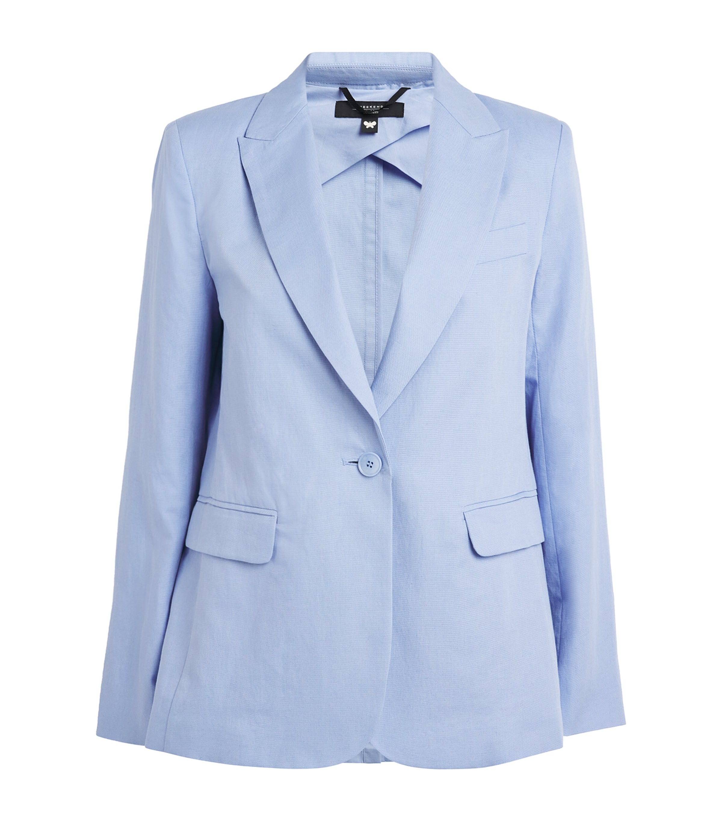 Weekend Max Mara Cotton-linen Single-breasted Blazer In Brown