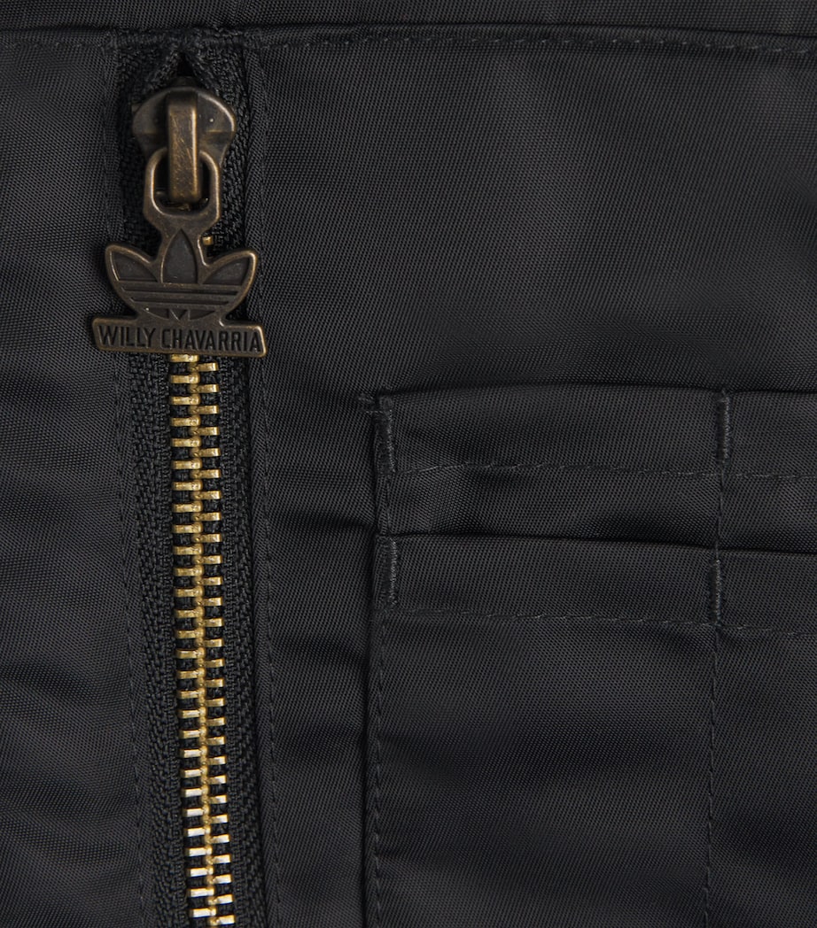 x adidas Satin Bomber Jacket BLACK Image 5