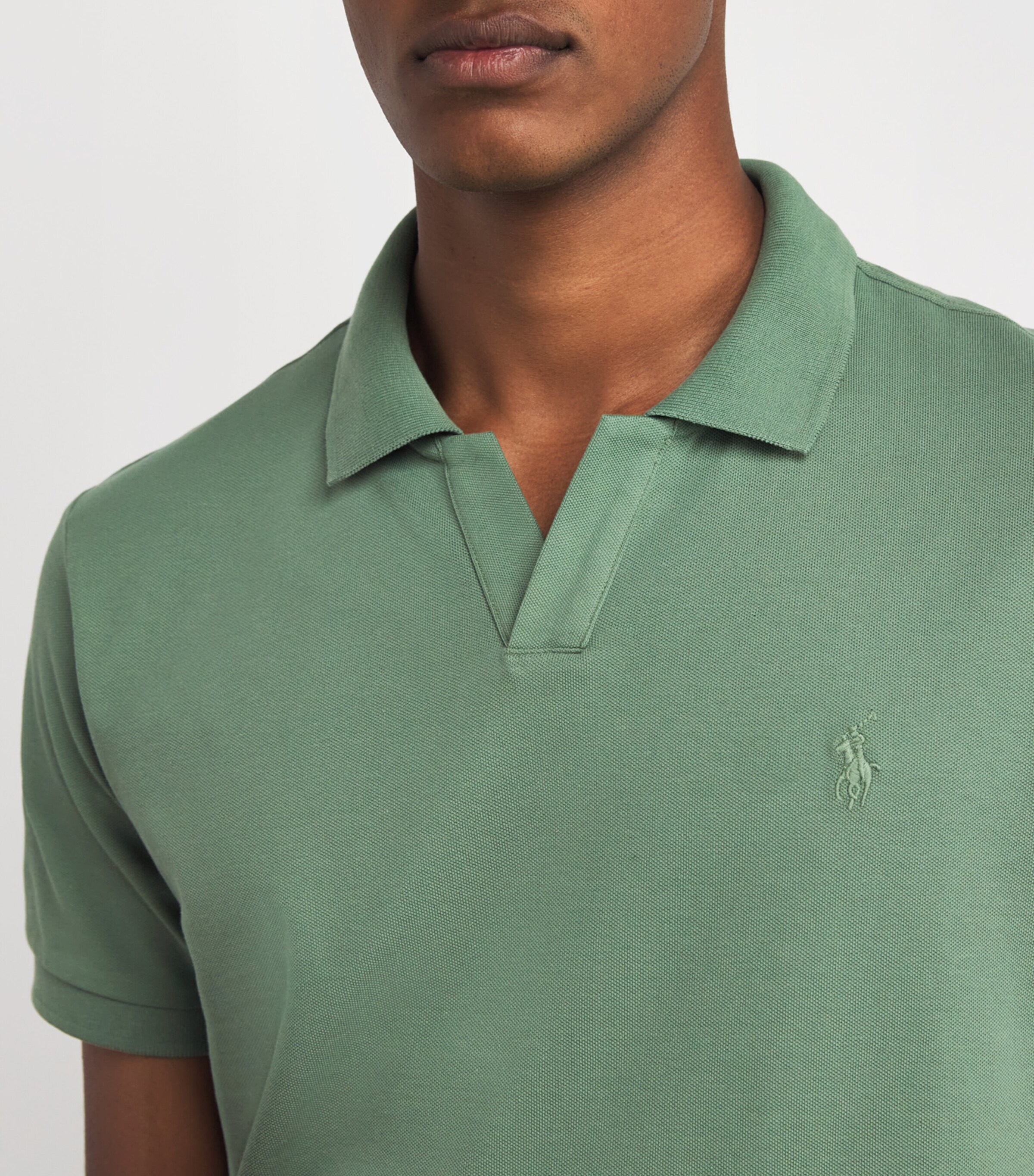 Polo Ralph Lauren Mens Stretch Cotton Custom-Fit Polo Shirt Green Image 6