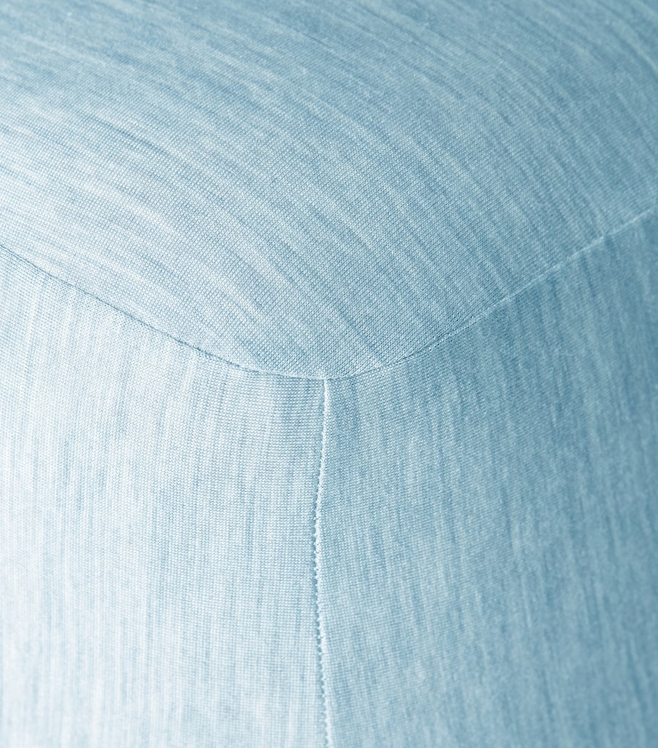 SHLEEP Merino Jersey King Fitted Sheet (150cm x 200cm) Cloudless Blue Image 4