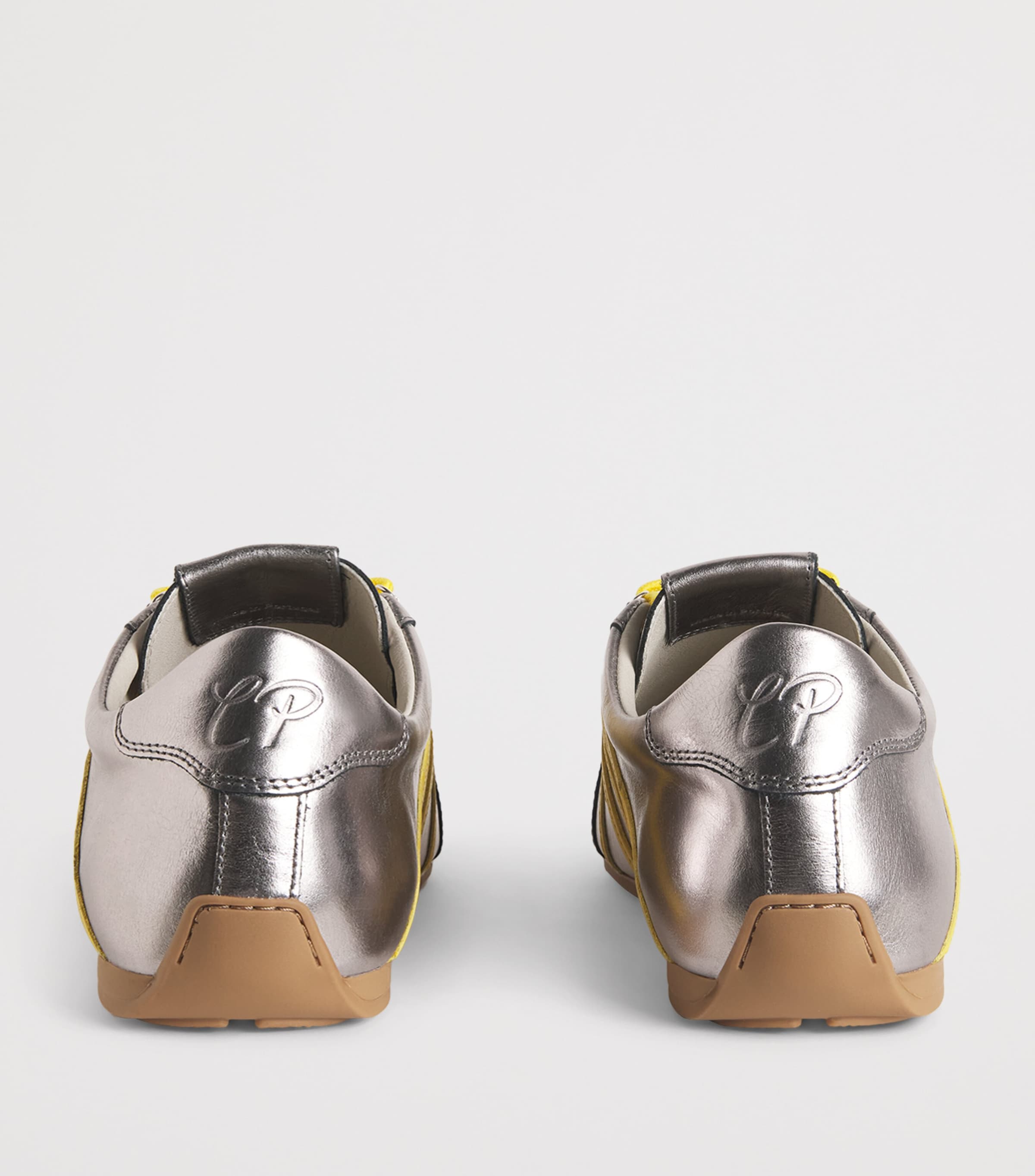 Claudie Pierlot Metallic Leather Swing Sneakers Silver Image 5