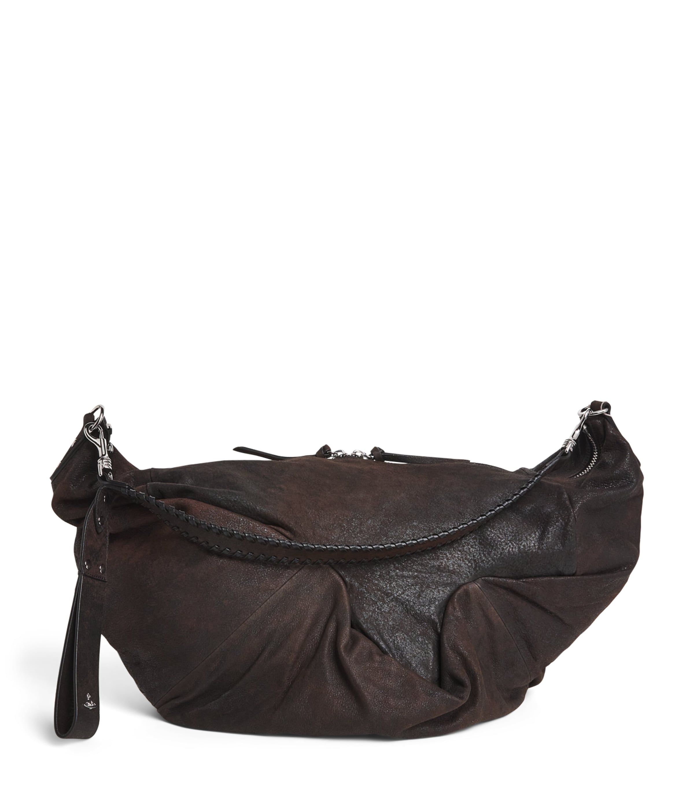 Large Leather Agnes Cross-Body Bag D402 DARK BROWN Image 1