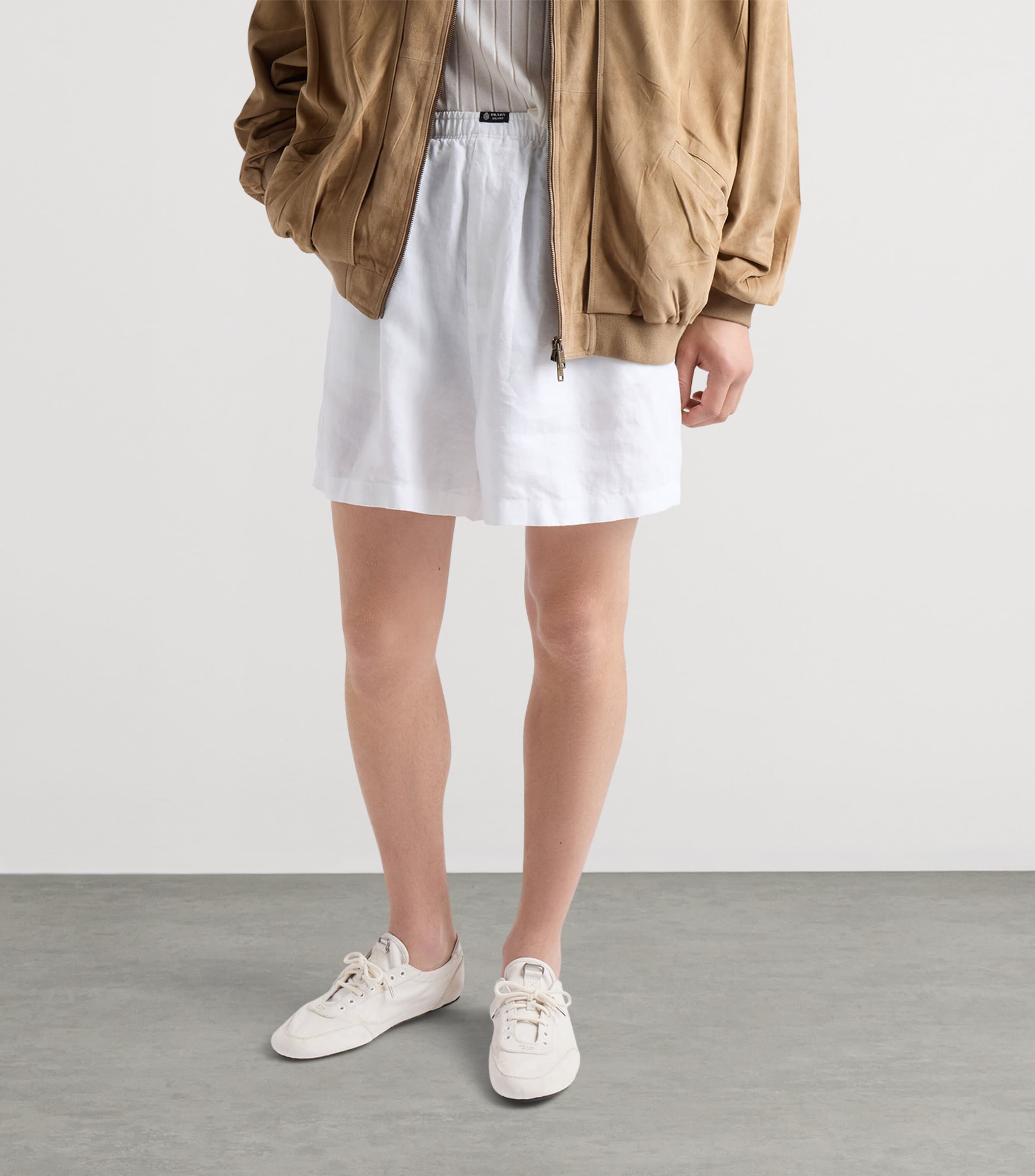 Prada Denim Collapse Sneakers White Image 2