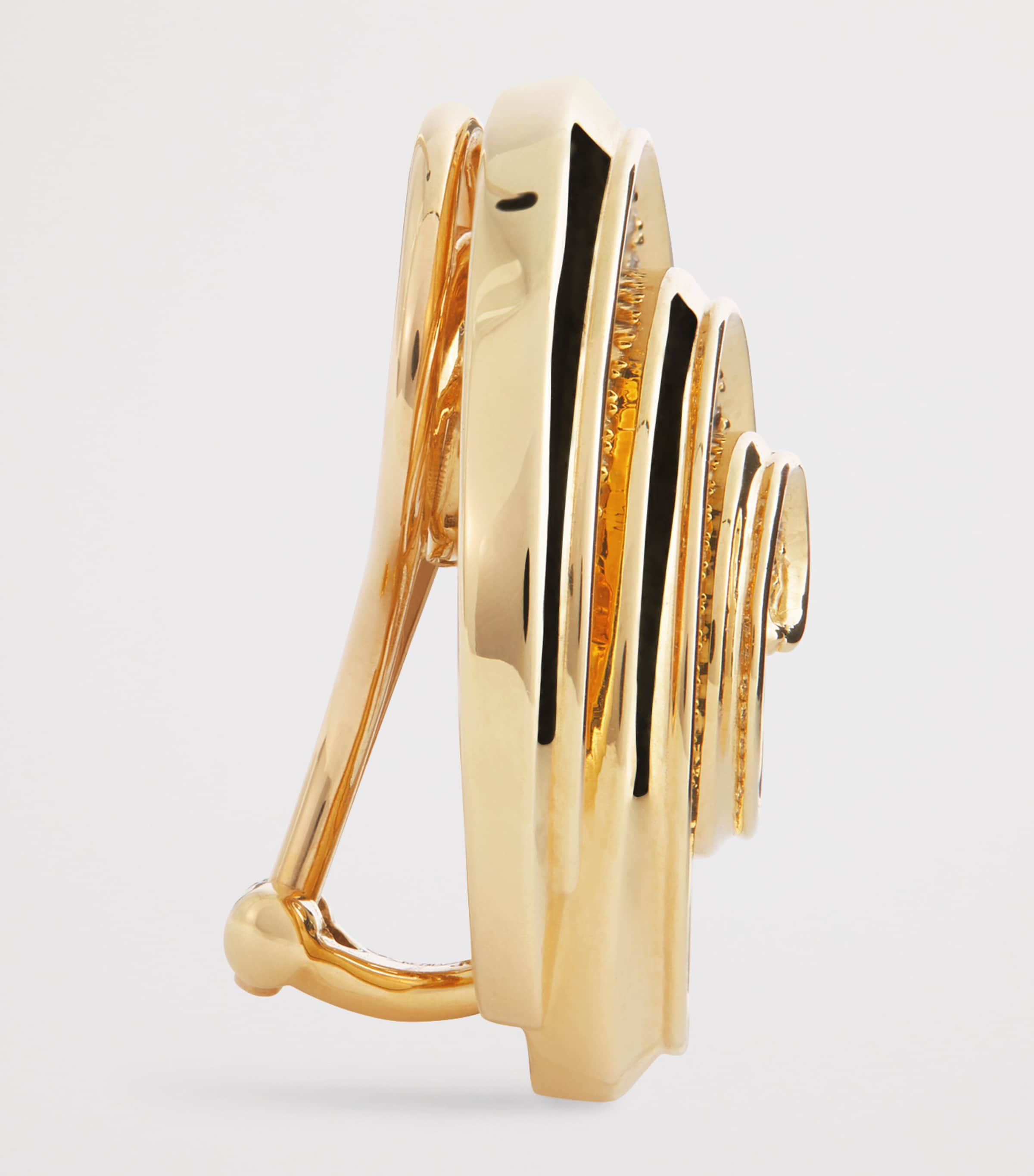 Yellow Gold and Diamond Spiral Stud Earrings YELLOW GOLD Image 3