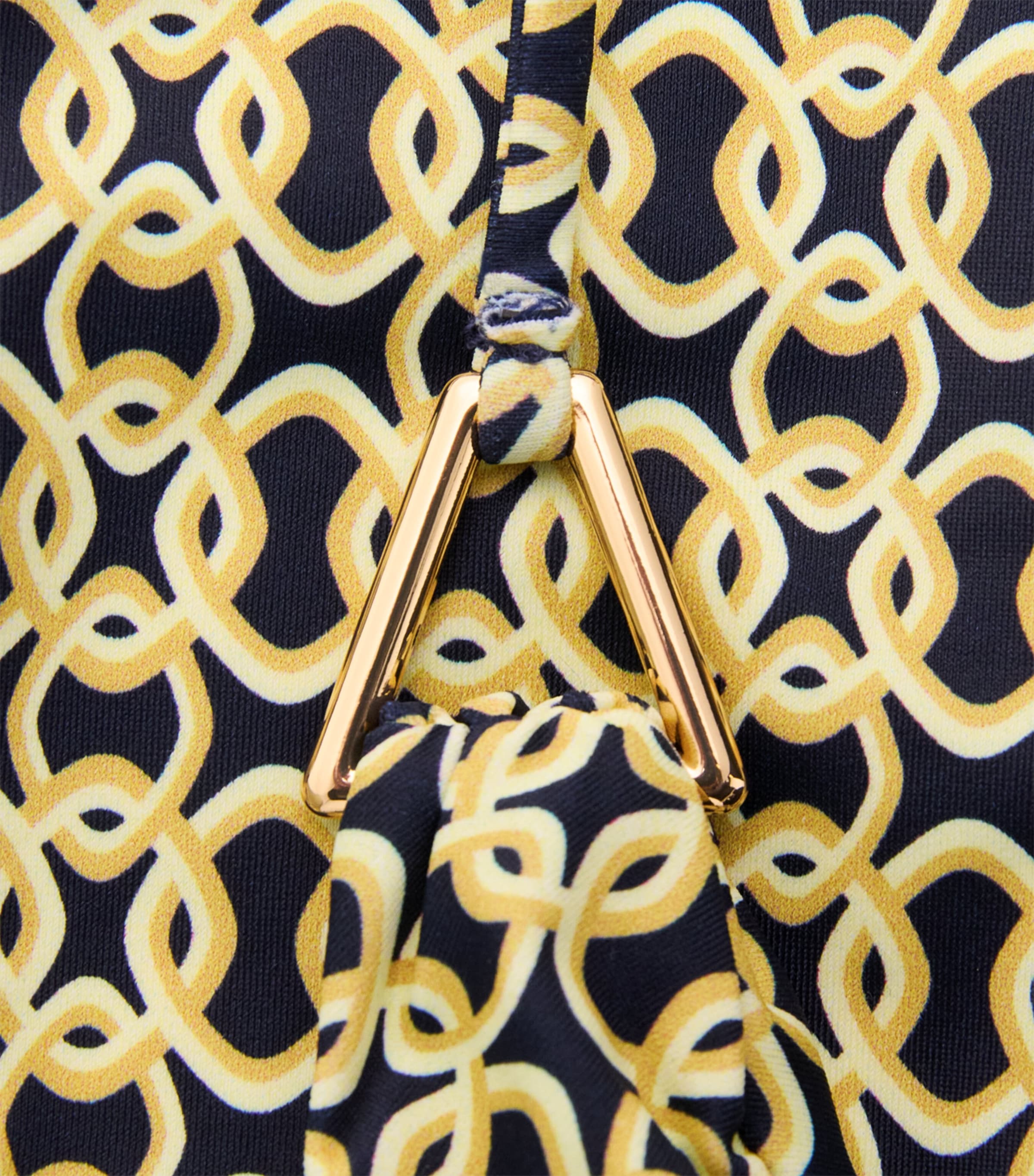 AWAY THAT DAY Womens Geometric Gili Bikini Bottoms Navy/gold Link Prnt Image 4