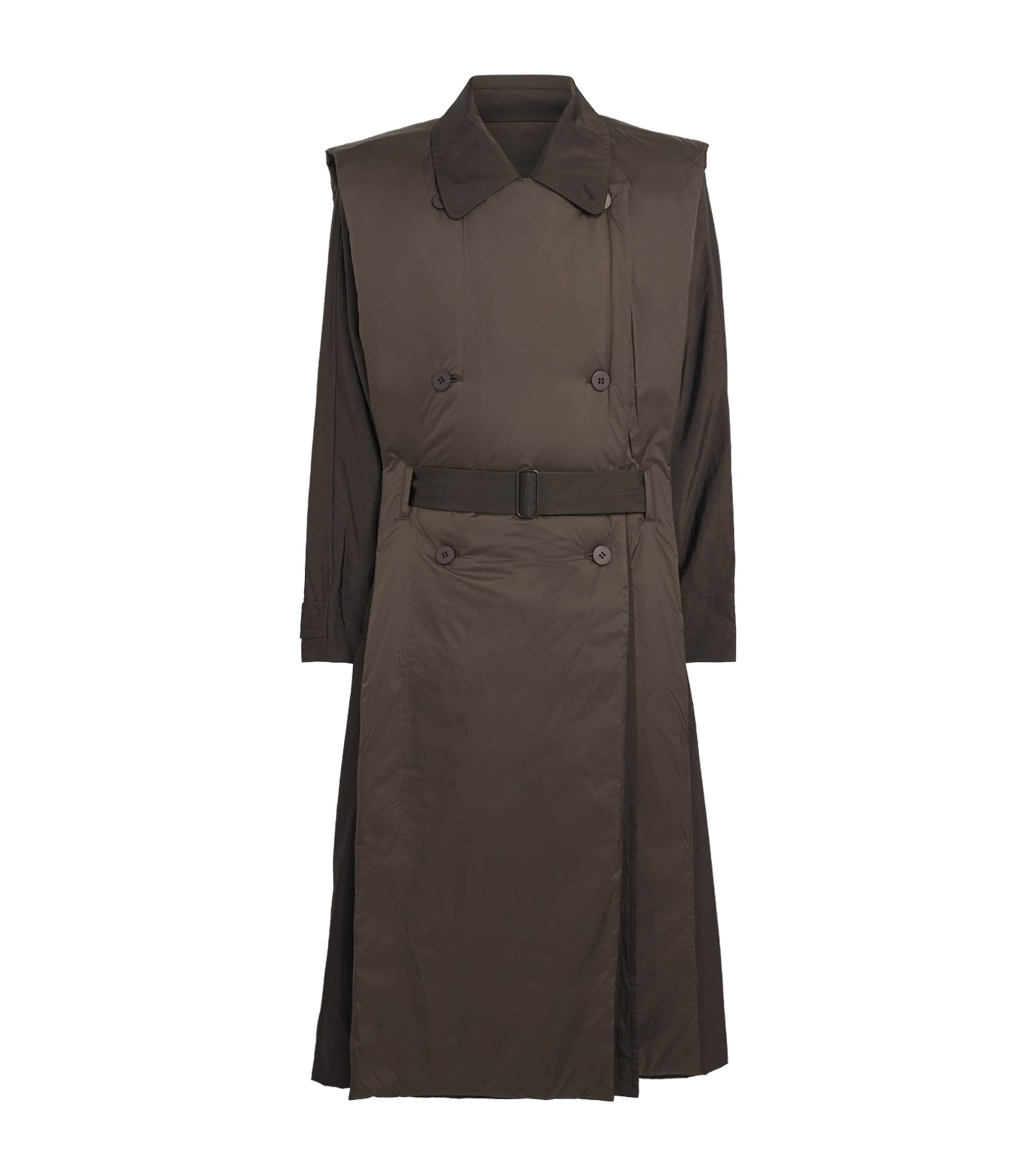 Detachable Liner Switch Trench Coat 65-KHAKI Image 1