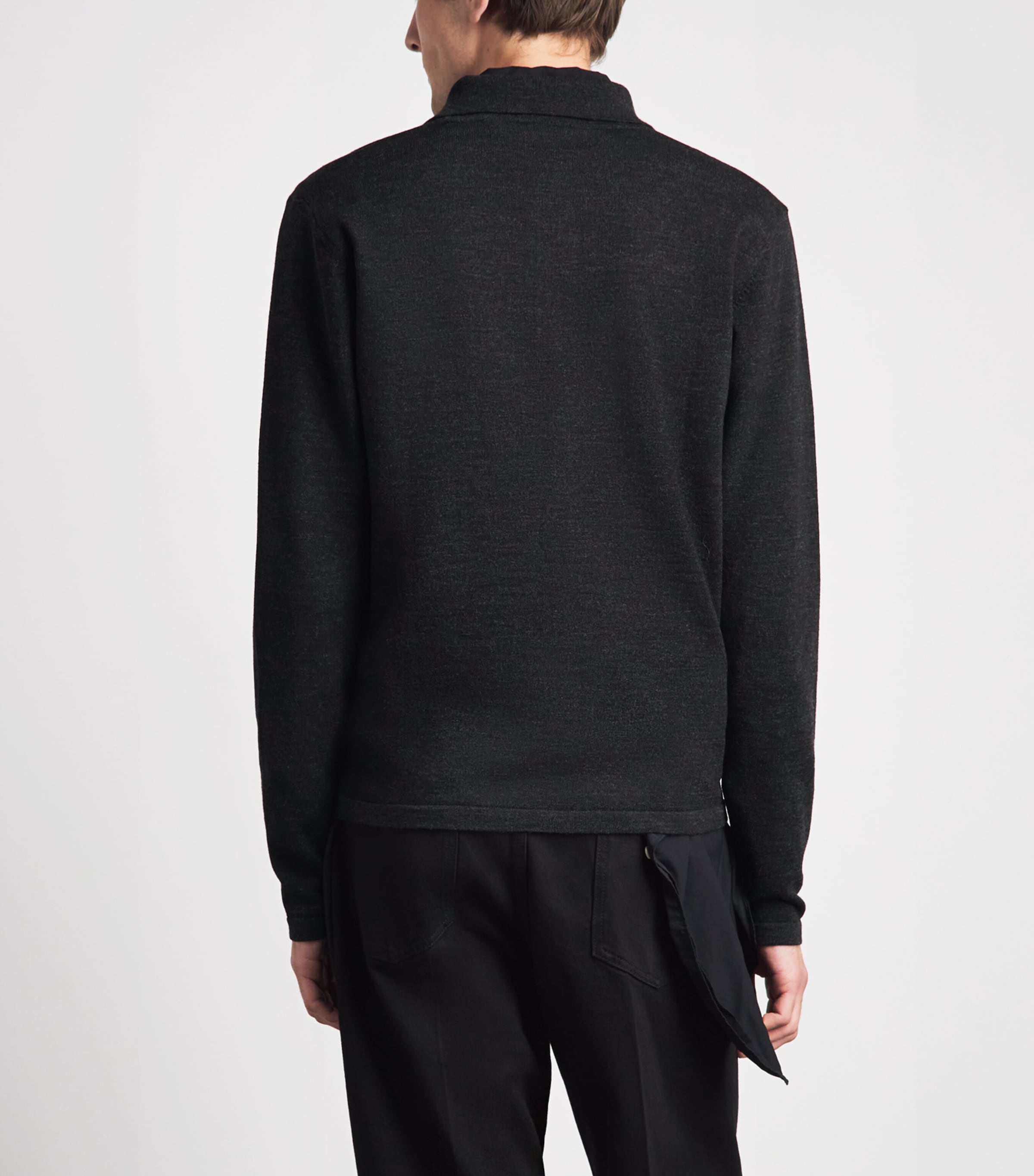 Lemaire Black Merino Wool Long-Sleeve Polo Shirt | Harrods ZA