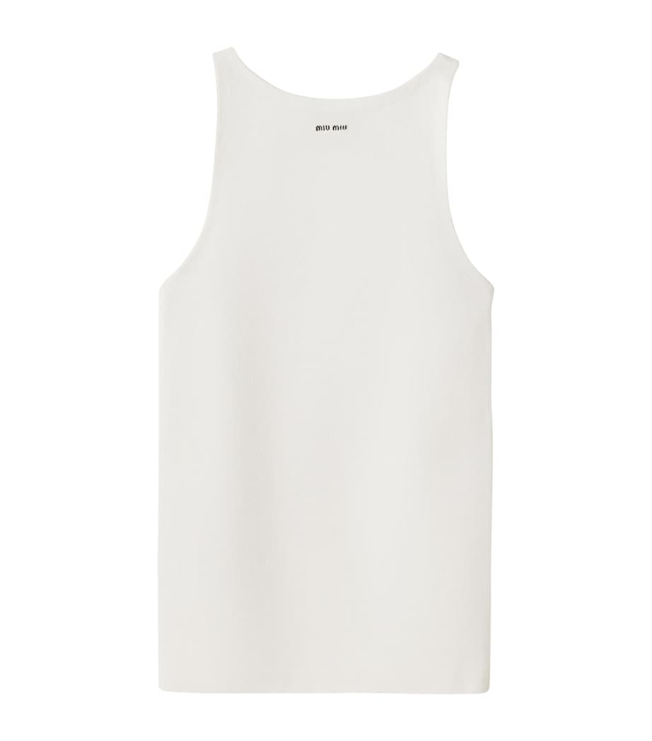 Cotton Knitted Logo Tank Top F0009 Image 1