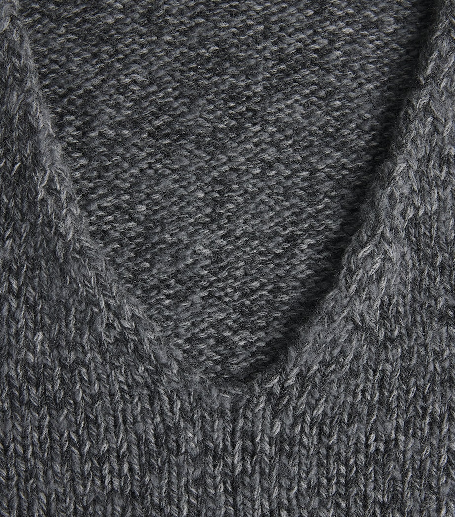 Our Legacy Mens Wool Link V-Neck Sweater Slub Twst Ash Gry Wl Image 6