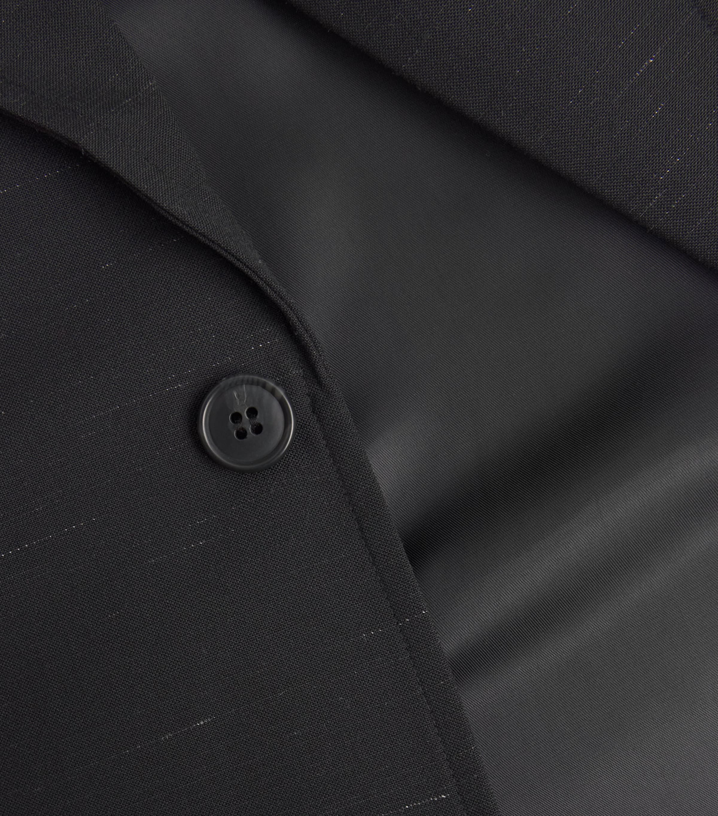 Wool-Linen Heathered Blazer BLACK Image 5