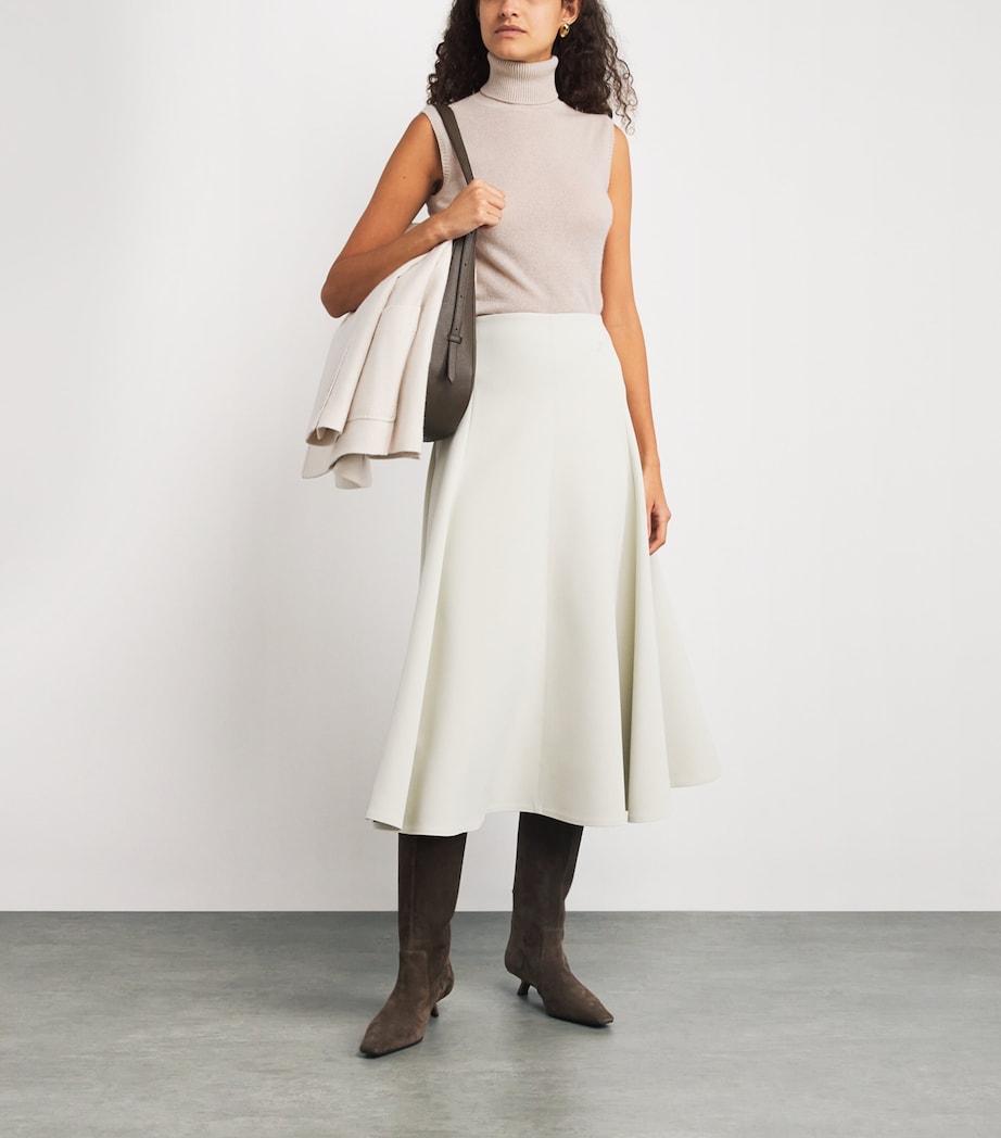 Eleventy Womens Cashmere Sleeveless Rollneck Sweater Sabbia Image 2