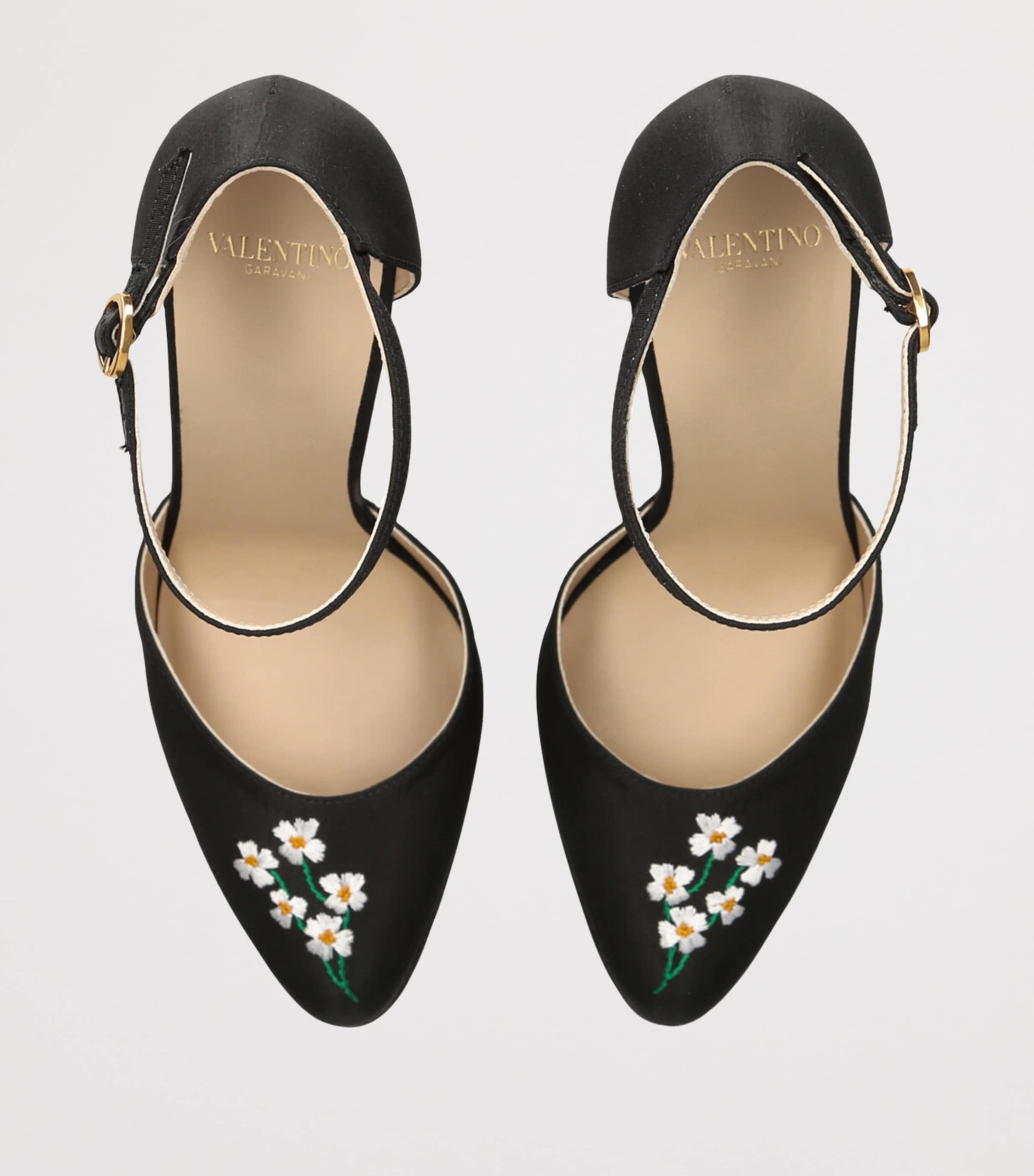 パンプス Valentino Garavani Decollete Hi Dolly In Tessuto Shantung VALENTINO GARAVANI Dolly 105 embroidered shantung pumps