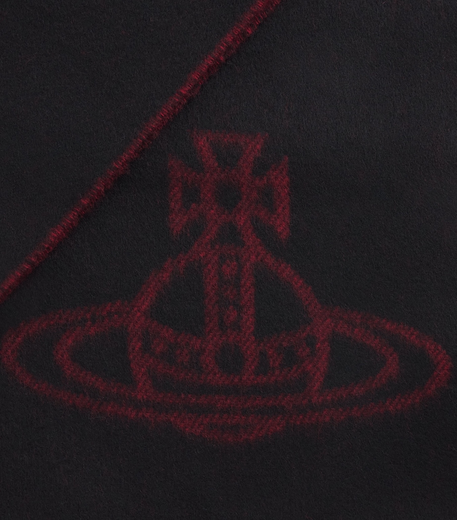 Vivienne Westwood Wool Orb Scarf Black Red Orb Image 4