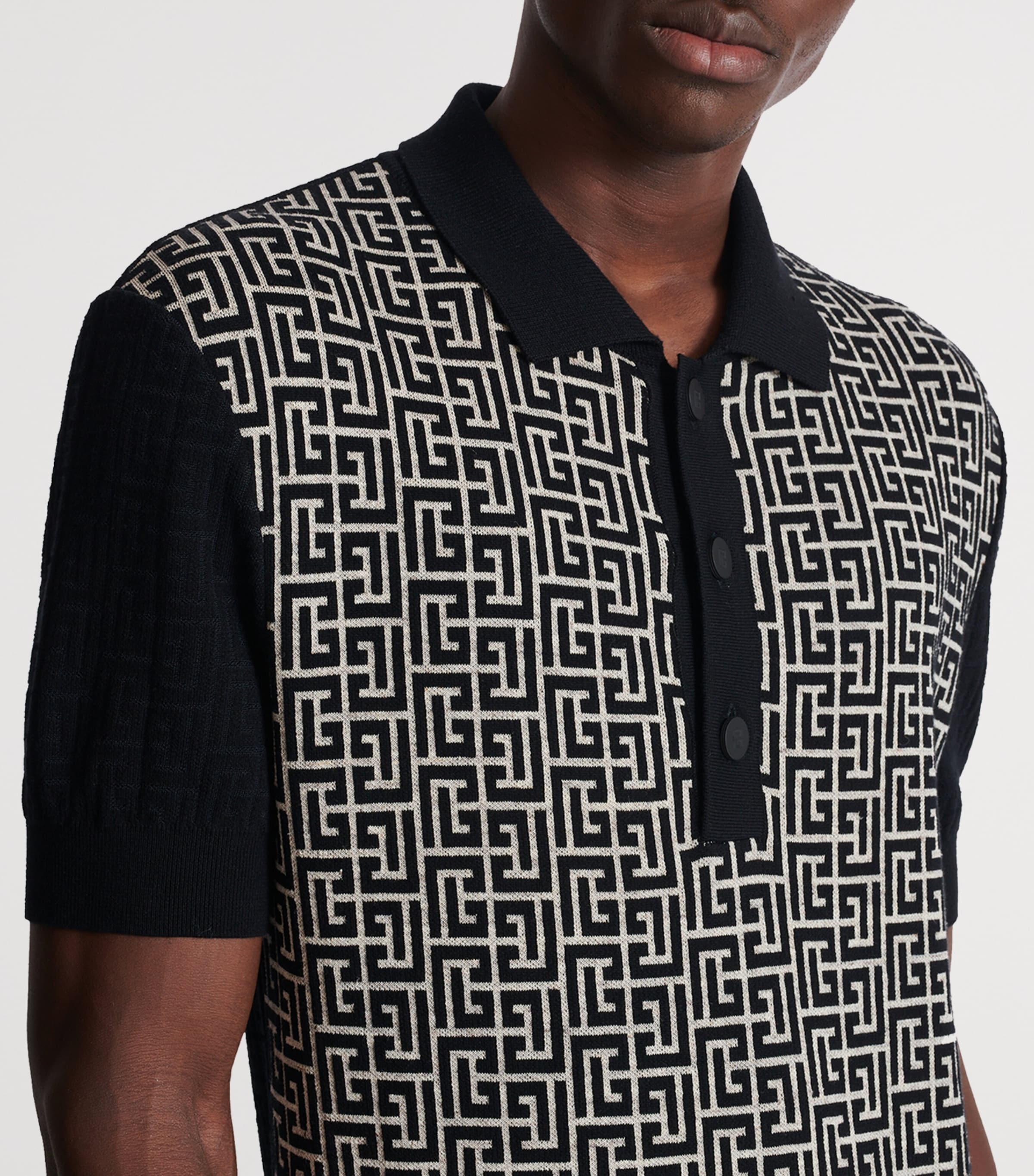 Knitted Labyrinth Polo Shirt GFE IVOIRE/NOIR Image 7