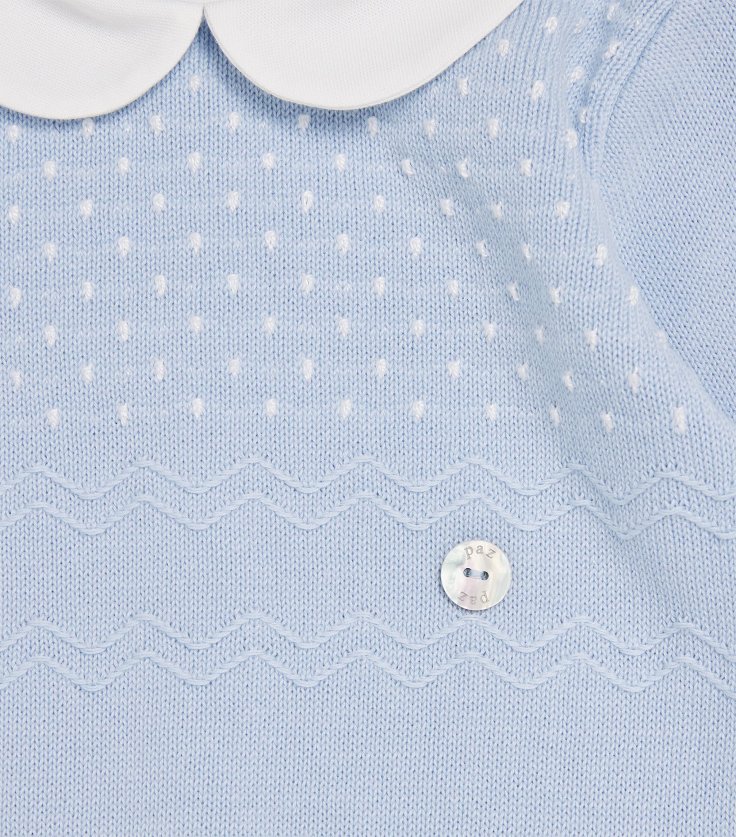 Cotton Knitted All-In-One (0-12 Months) 80160 H82 SKY BL/CRM Image 3