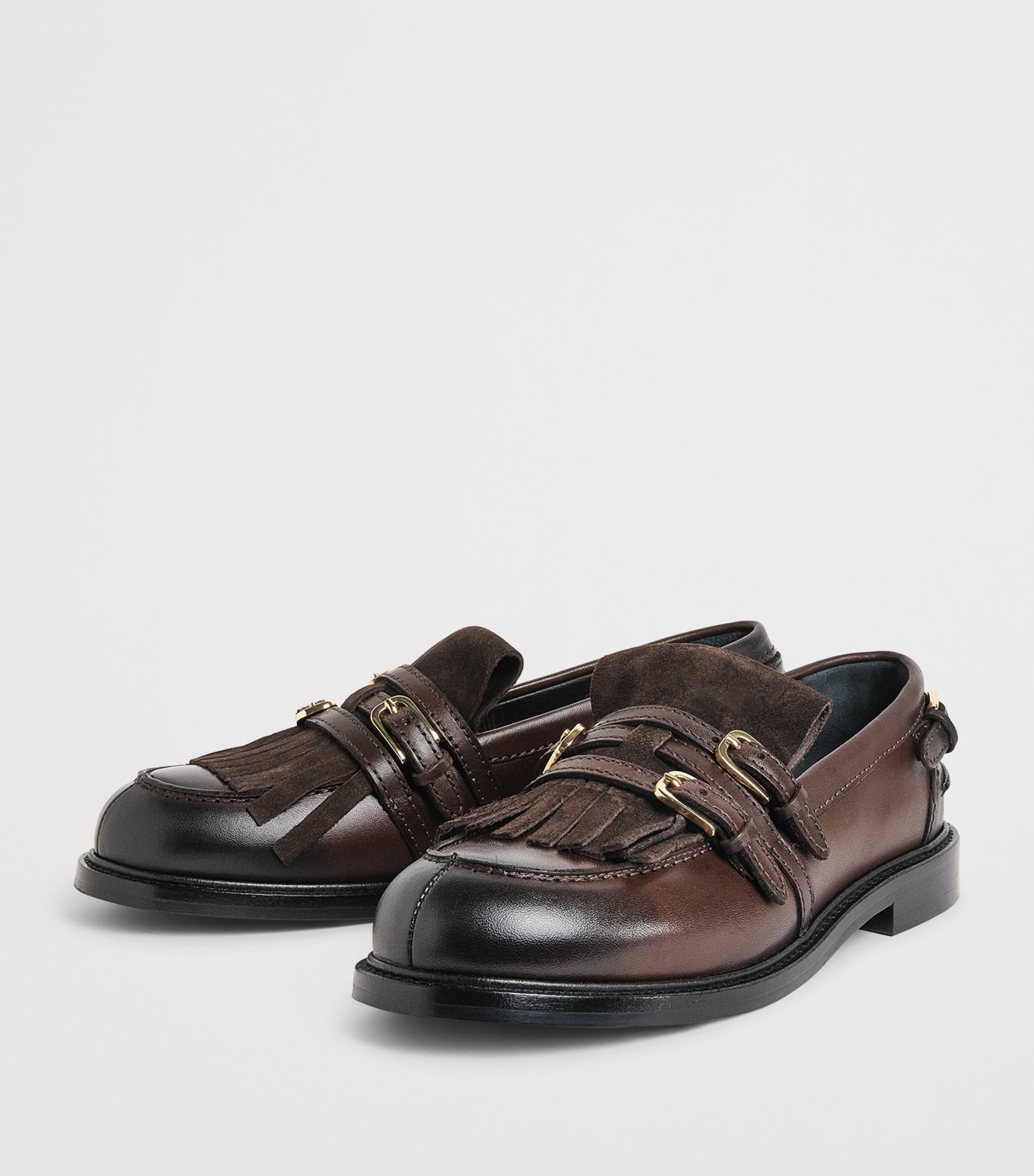 Sandro Paris Leather Buckled Loafers Brown Image 3