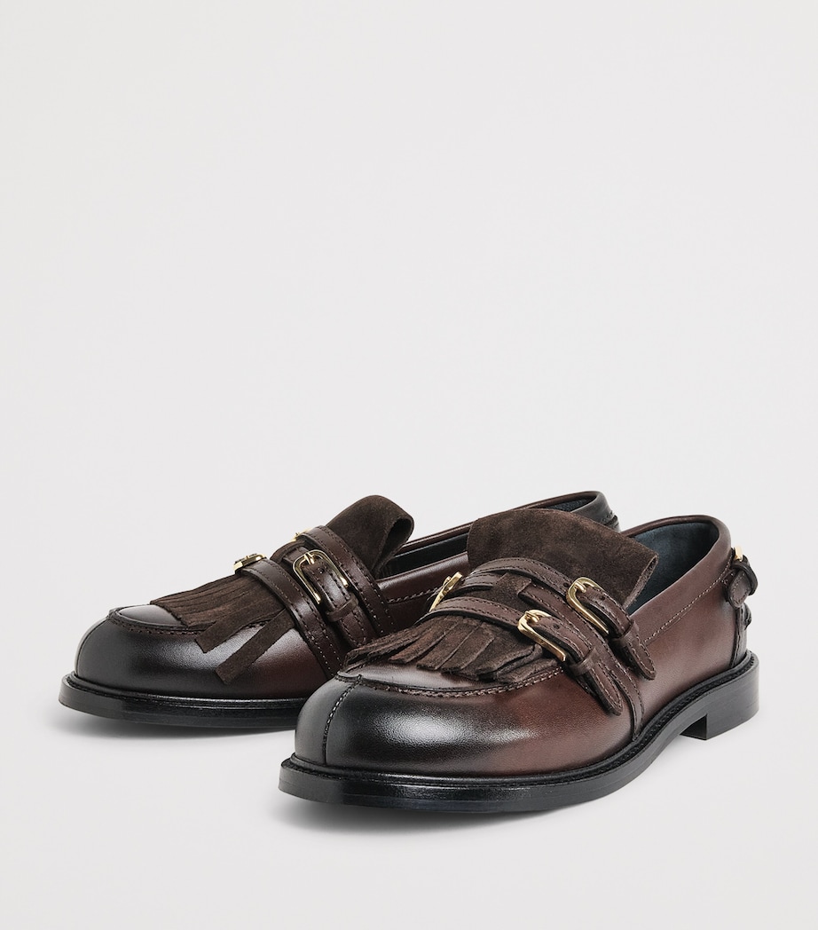 Sandro Paris Leather Buckled Loafers Brown Image 3