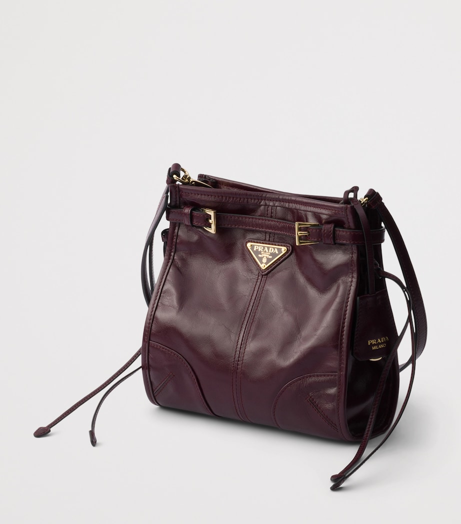 Prada Mini Leather Bonnie Shoulder Bag Burgundy Image 2