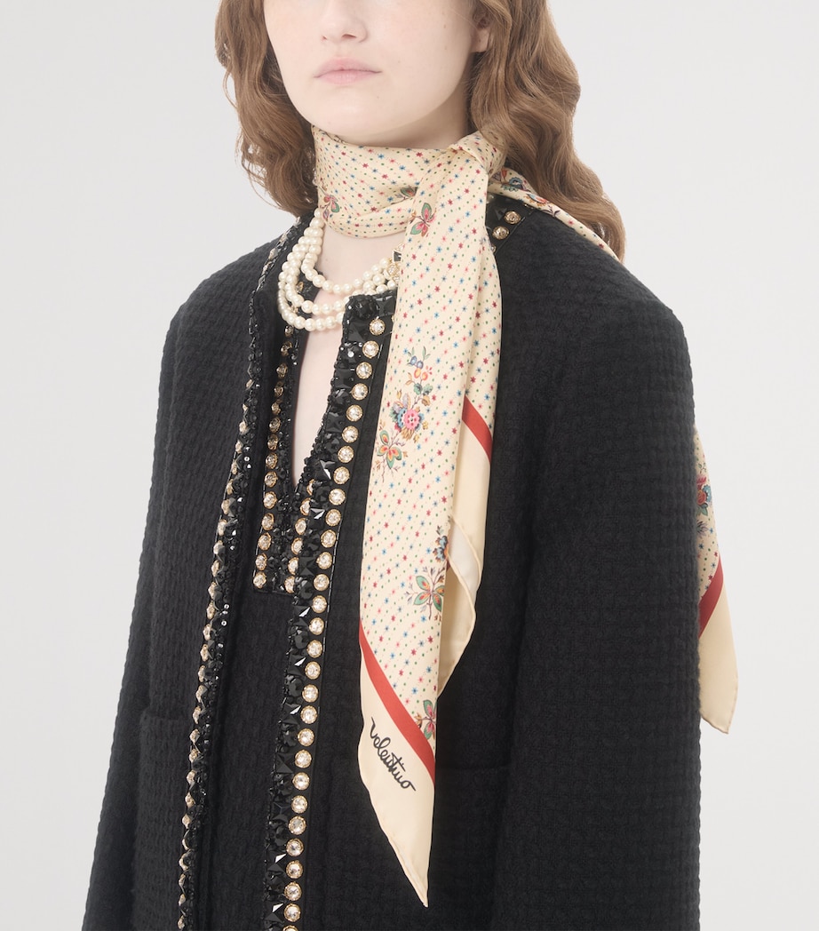 Silk Papier Floral Print Scarf ZC9 Image 2