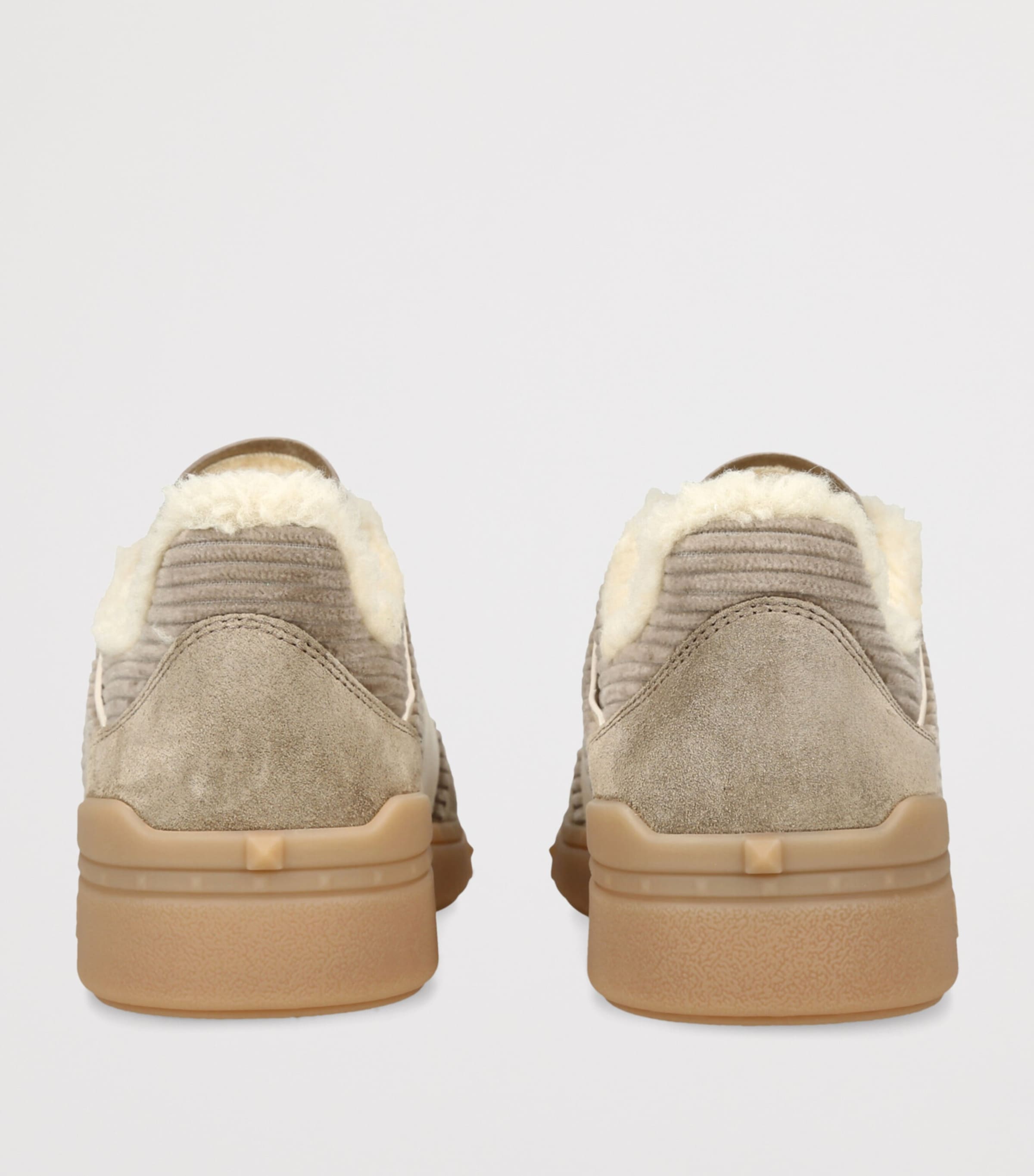 Valentino Garavani Corduroy Suede Upvillage Sneakers Taupe Comb Image 2