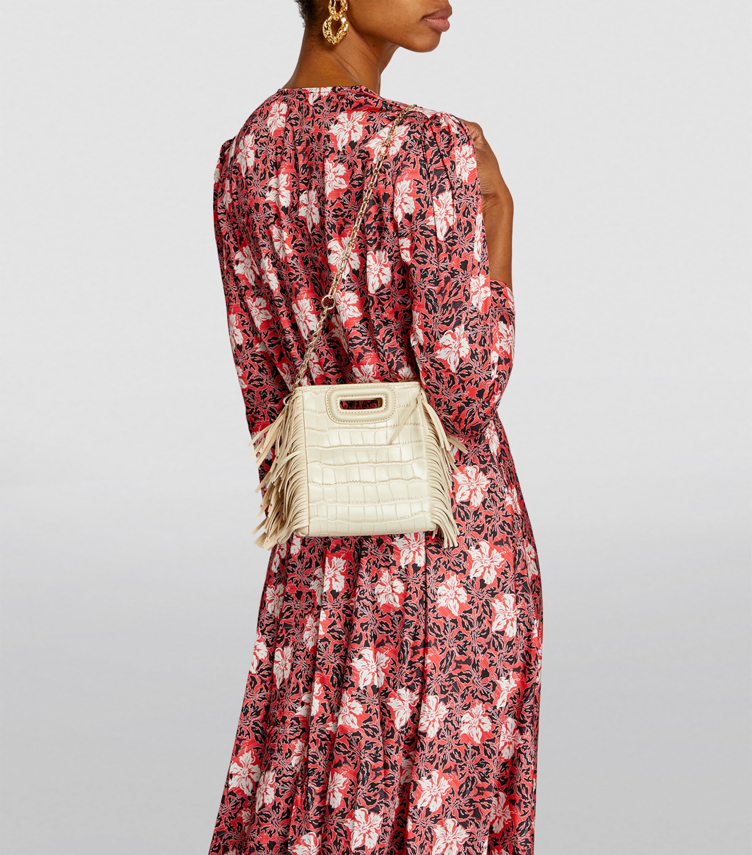 Mini Croc-Embossed M Cross-Body Bag VANILLA ECRU Image 5