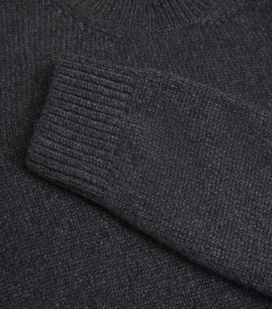 Khaite Womens Cashmere Crew-Neck Leta Sweater Charcoal Image 6