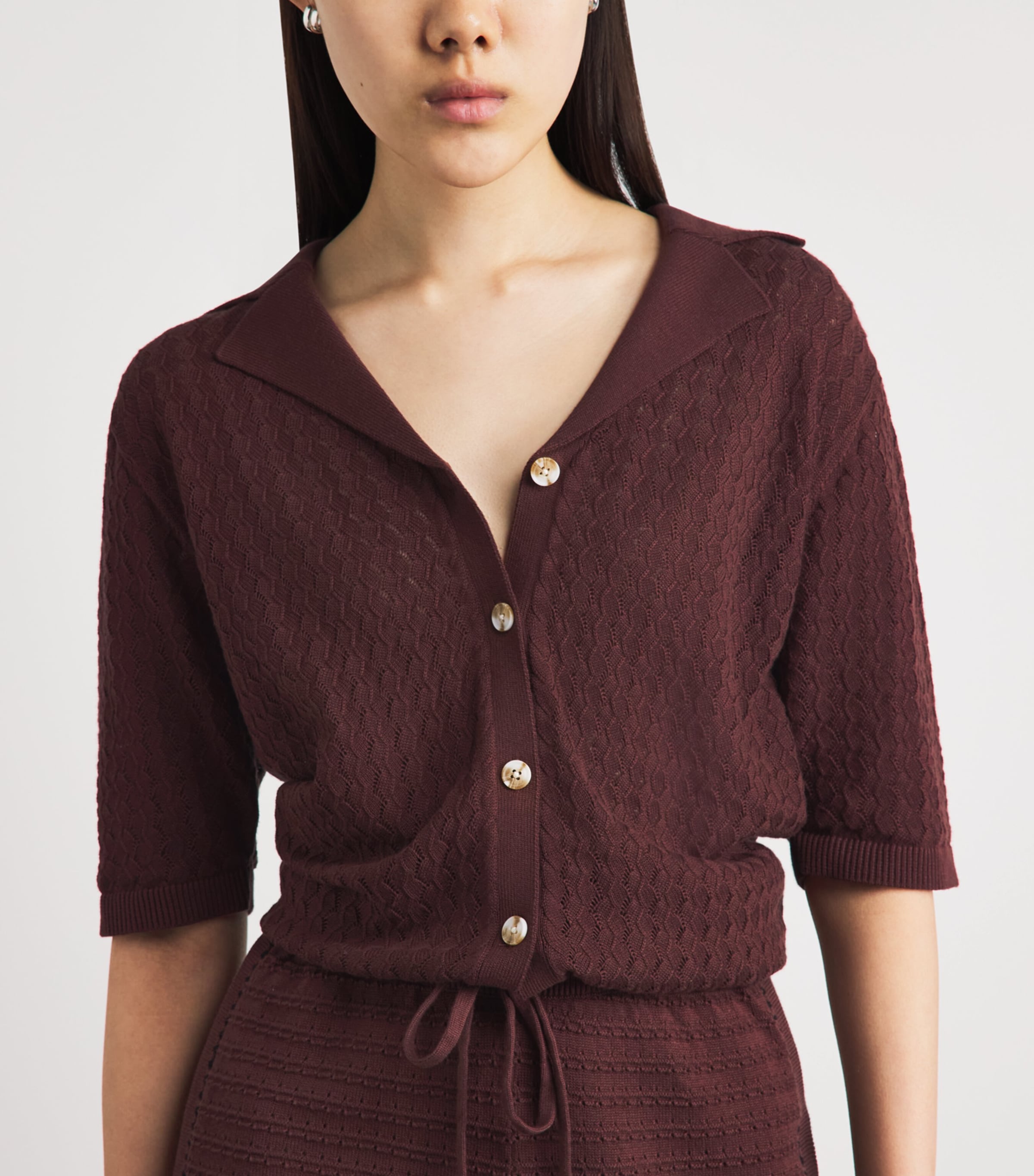 Varley Womens Cotton Knit Madelene Shirt Ironwood Image 3