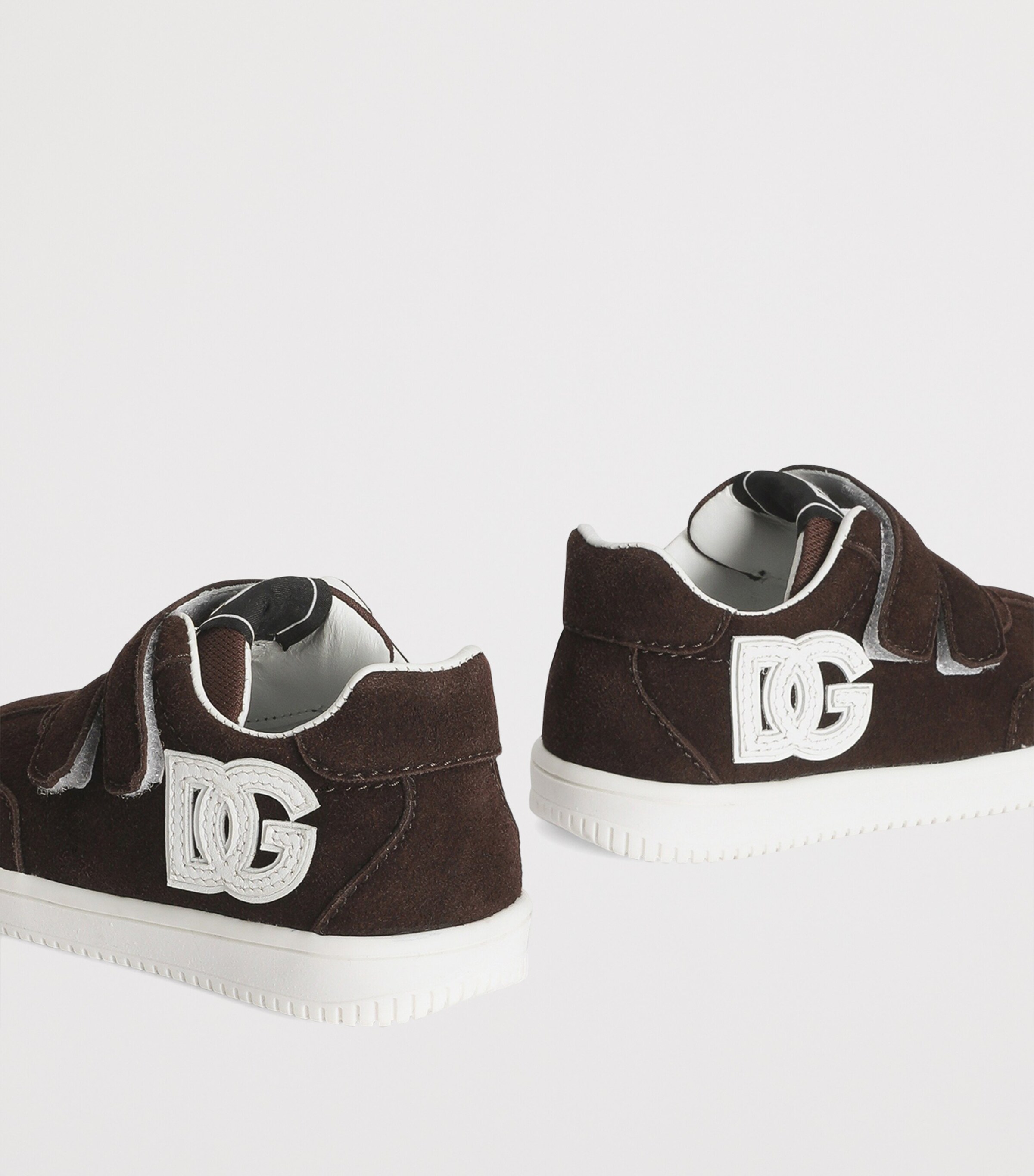 Dolce&Gabbana Kids Suede Logo Velcro Sneakers Ebon Image 4
