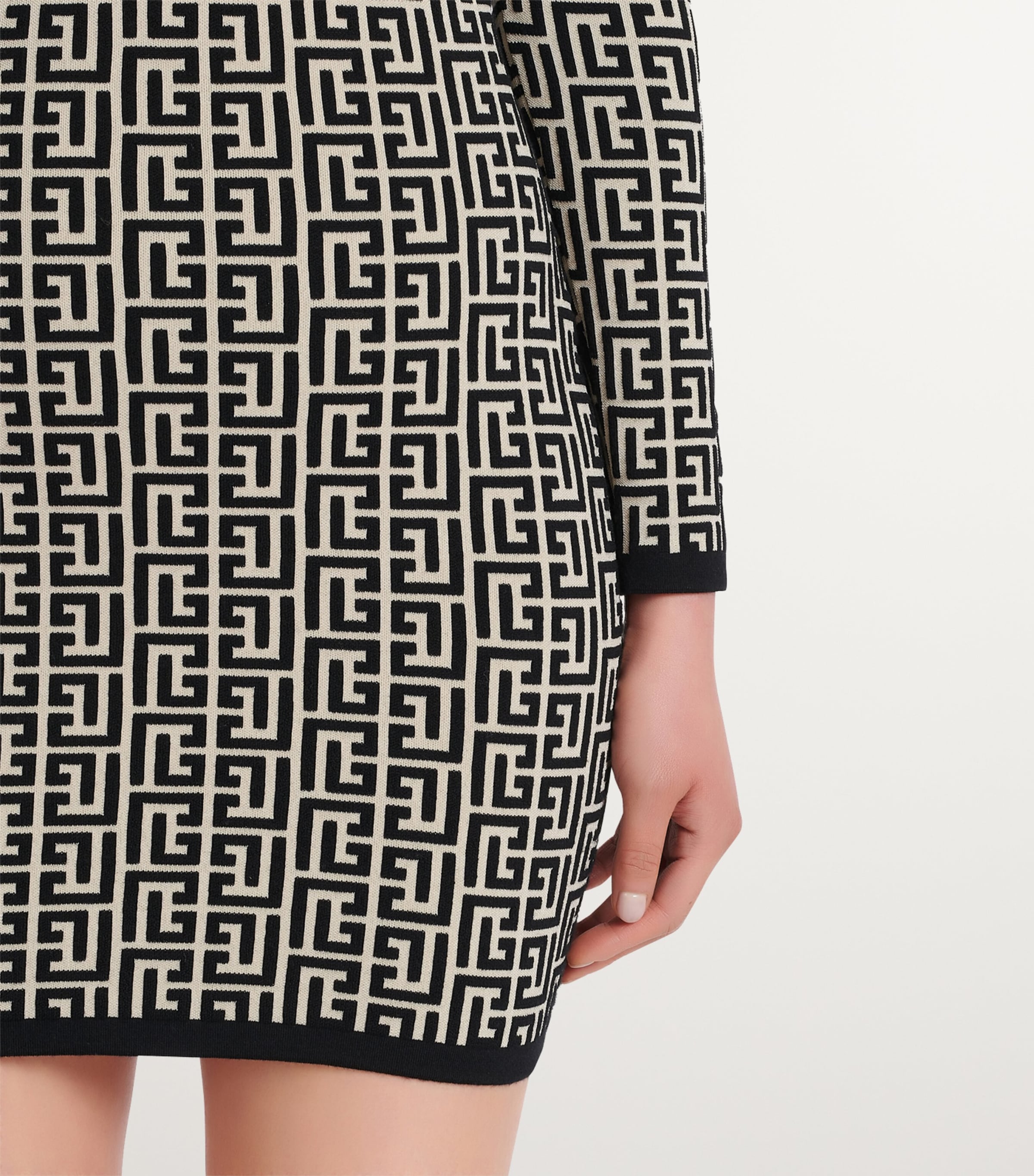 Jacquard Monogram Mini Dress GFE IVOIRE/NOIR Image 5