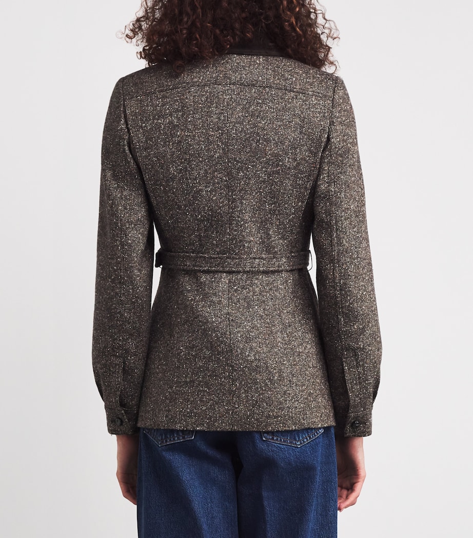 Velvet-Trim Sarrisa Blazer MW02 BROWN Image 4