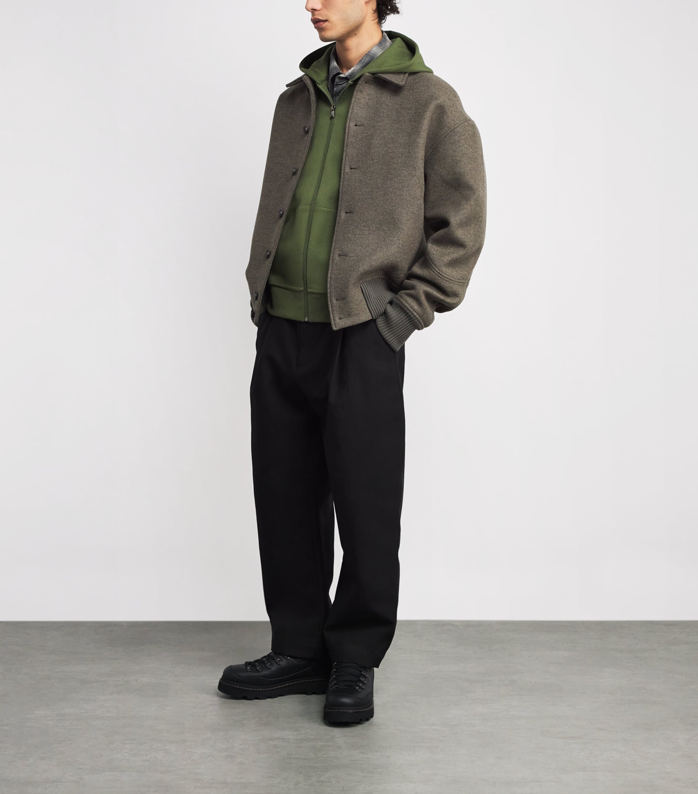 Cotton-Blend Logo Zip-Up Hoodie SUPPLY OLIVE/C1730 Image 2