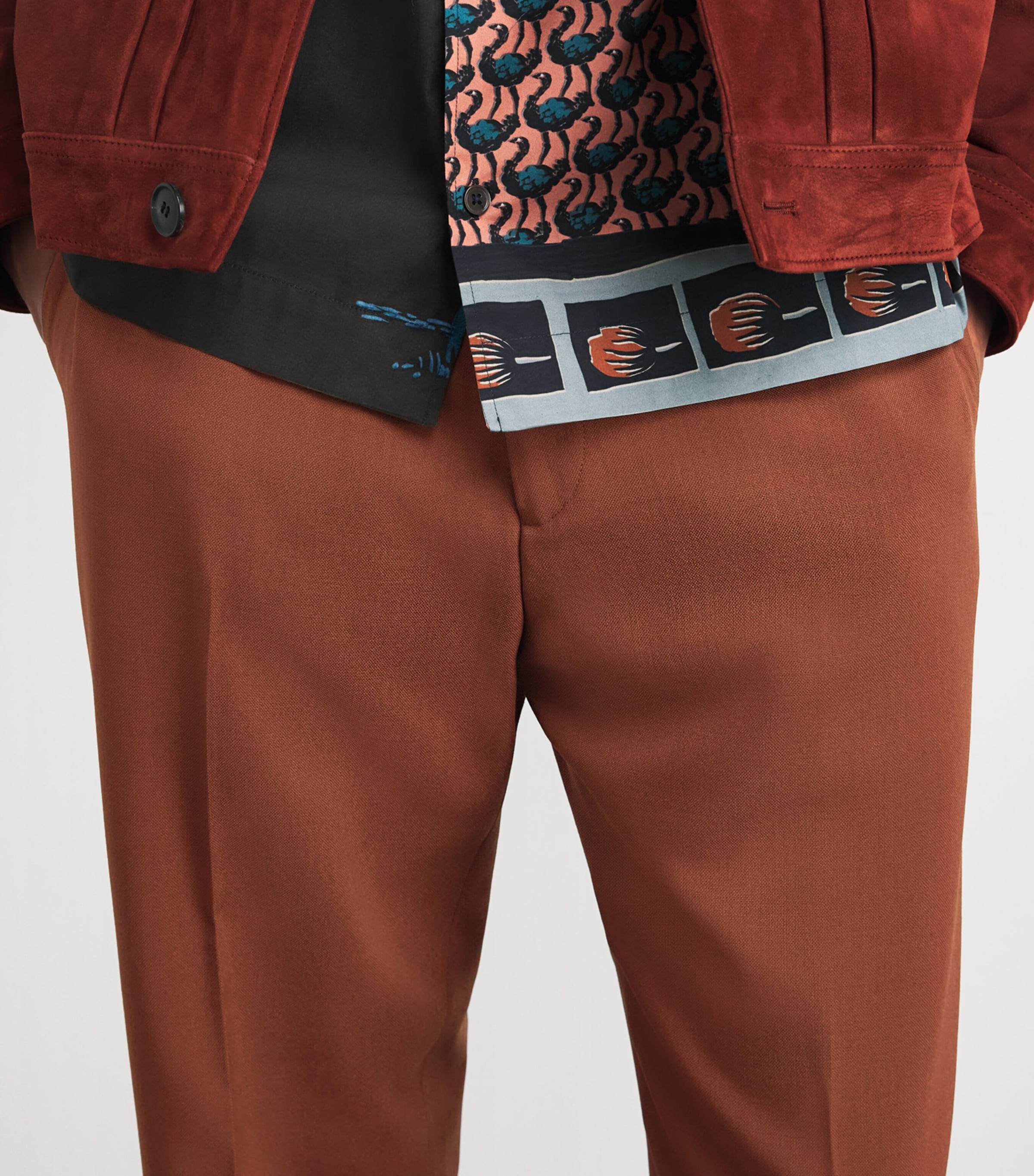 Wool Pleated Trousers RED-26 Image 6