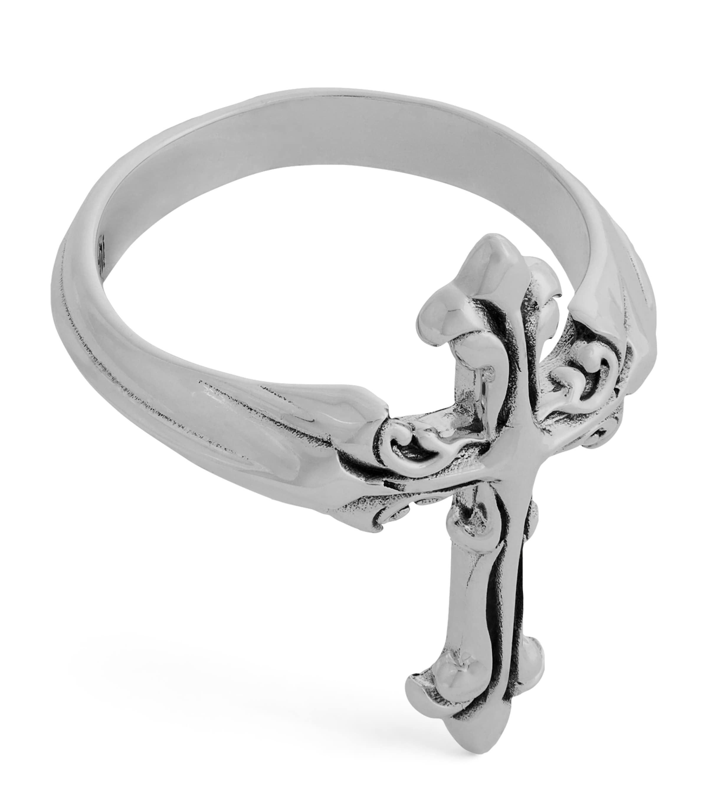 Emanuele Bicocchi Sterling Silver Avelli Cross Ring | Fashion Jewellery | Rings | Men Accessories | Jewellery | Designers | Emanuele Bicocchi