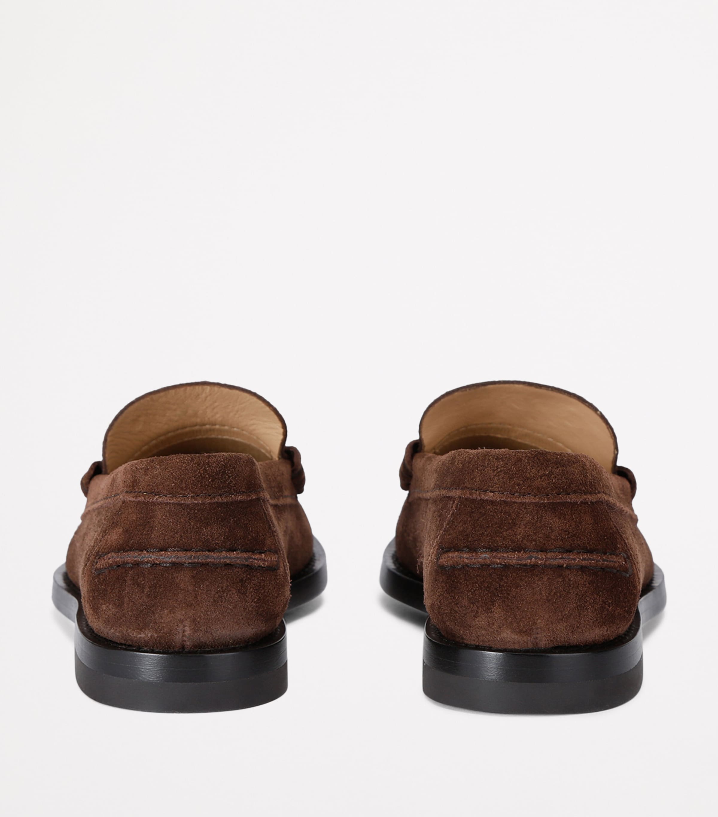 Suede Penny Loafers BROWN Image 2