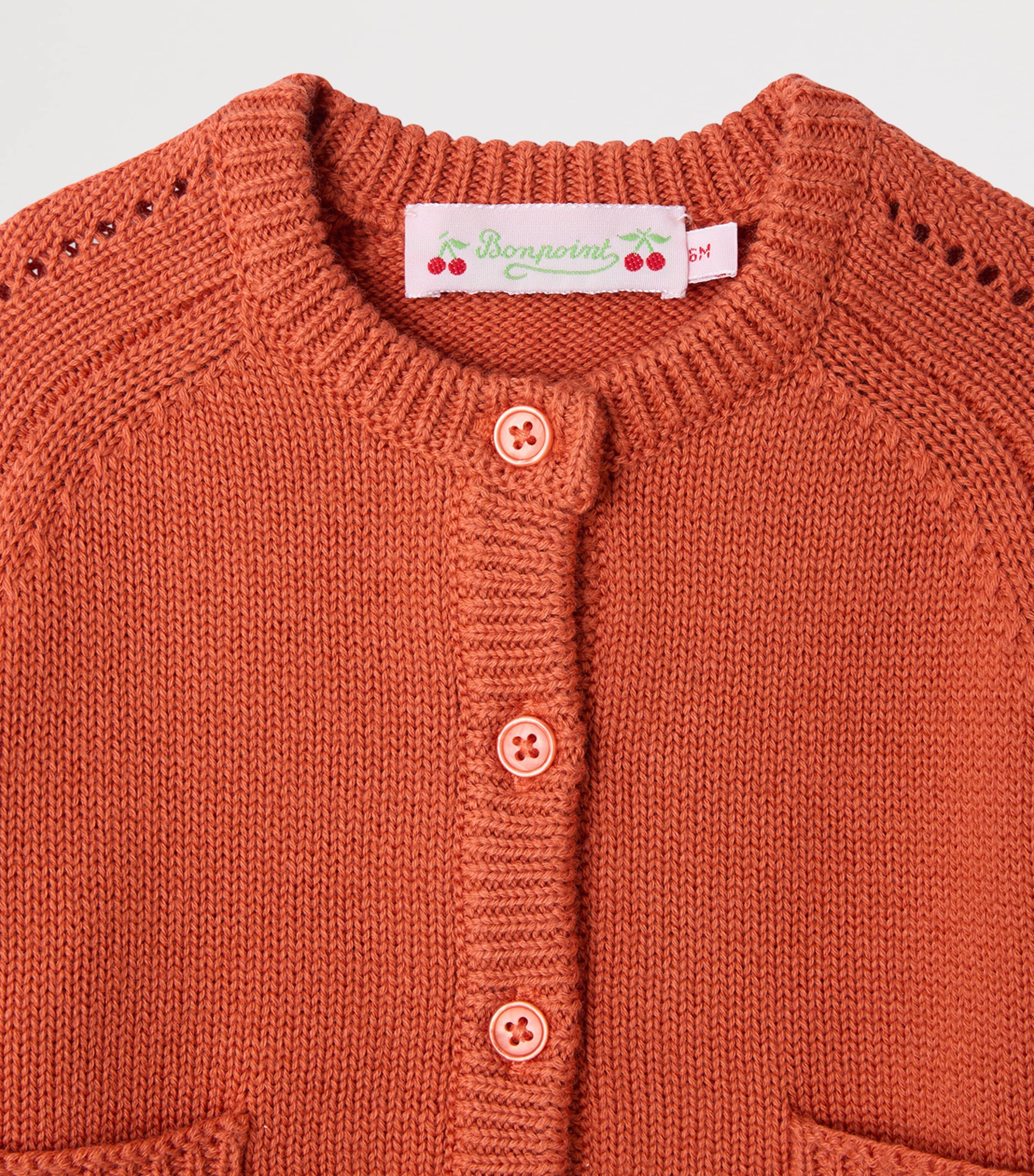 Bonpoint Wool-Cotton Elisea Cardigan (6-18 Months) Abricot Image 3