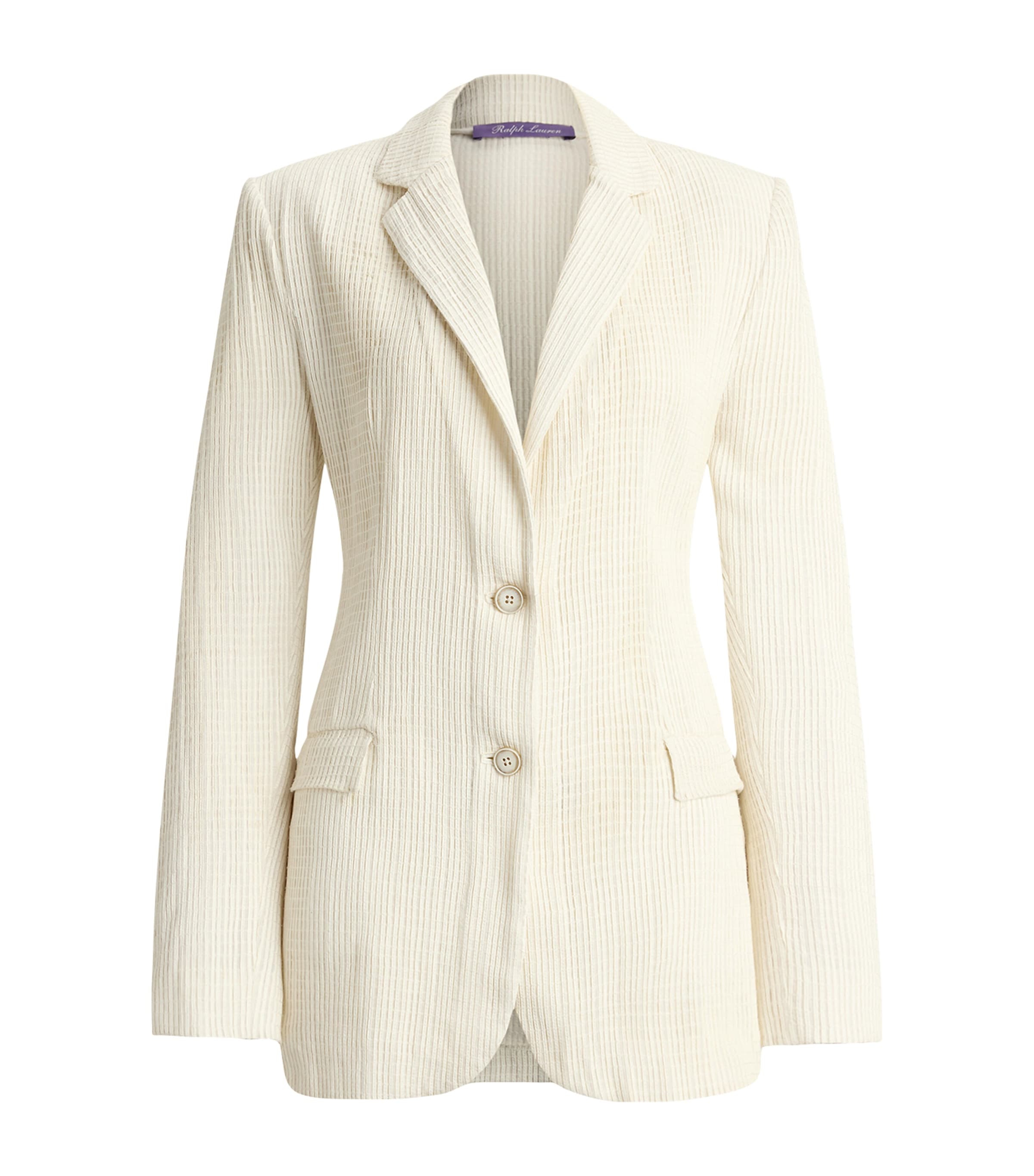 Ralph Lauren Collection Womens Leather Angeline Blazer Cream Image 1
