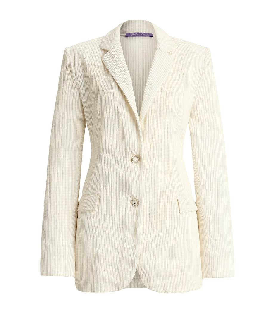 Ralph Lauren Collection Womens Leather Angeline Blazer Cream Image 1