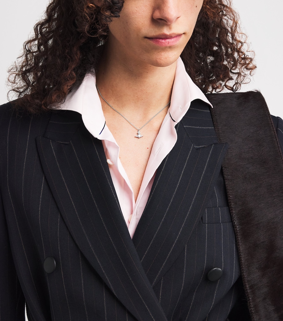 Silver Crystal-Embellished Ofelia Necklace P102 PLTNM/WHT Image 2