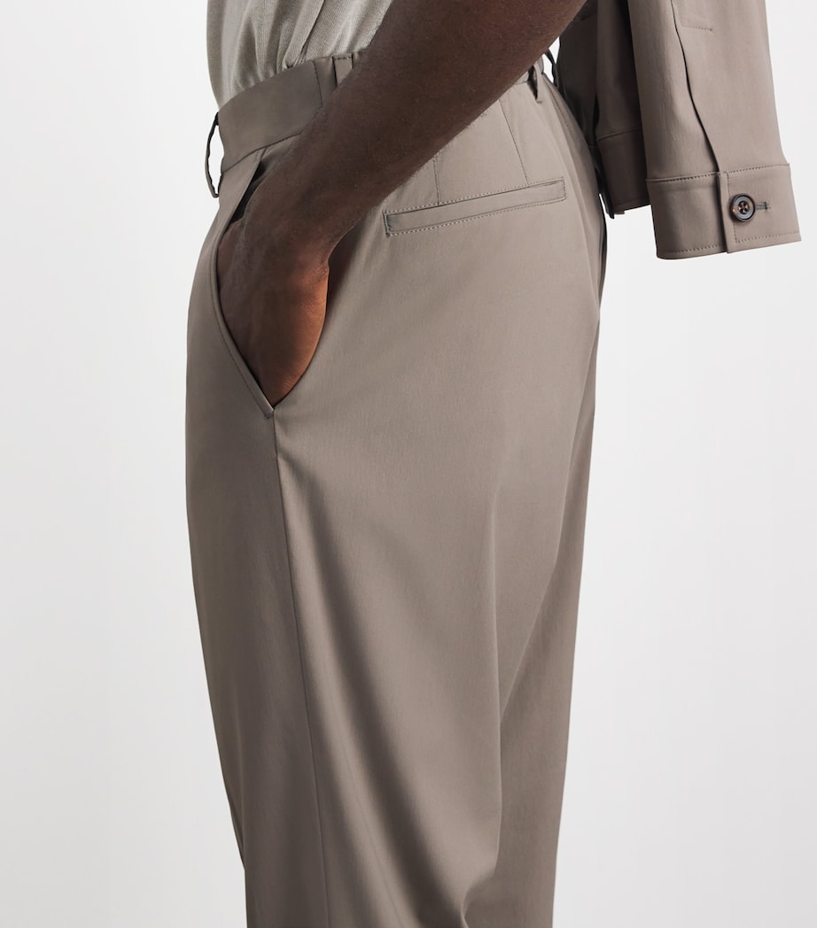 Corneliani Mens Techwool Straight Trousers Natural / Beige Image 3