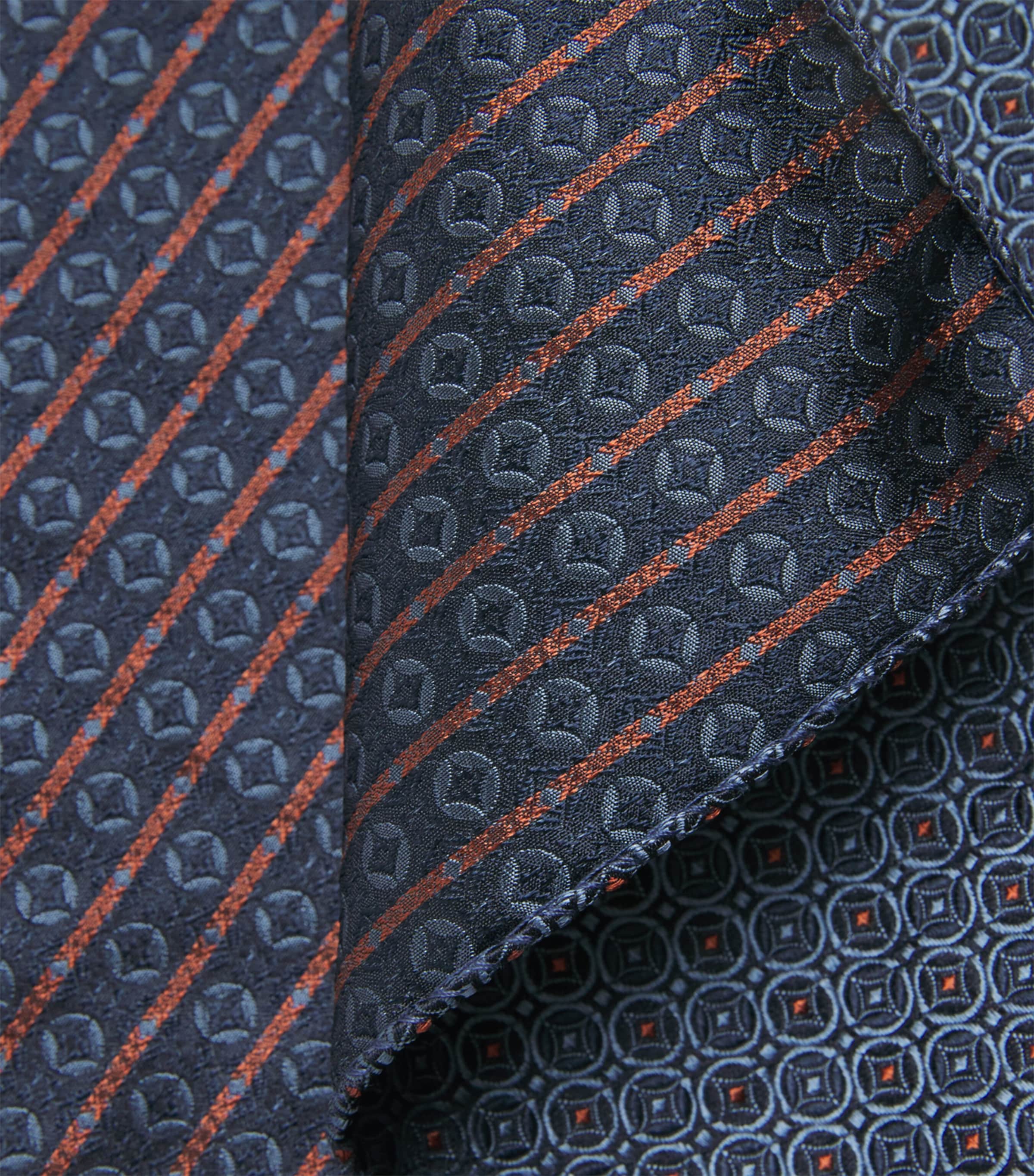 Silk Geometric Jacquard Handkerchief 06 LIGHT BLUE Image 3