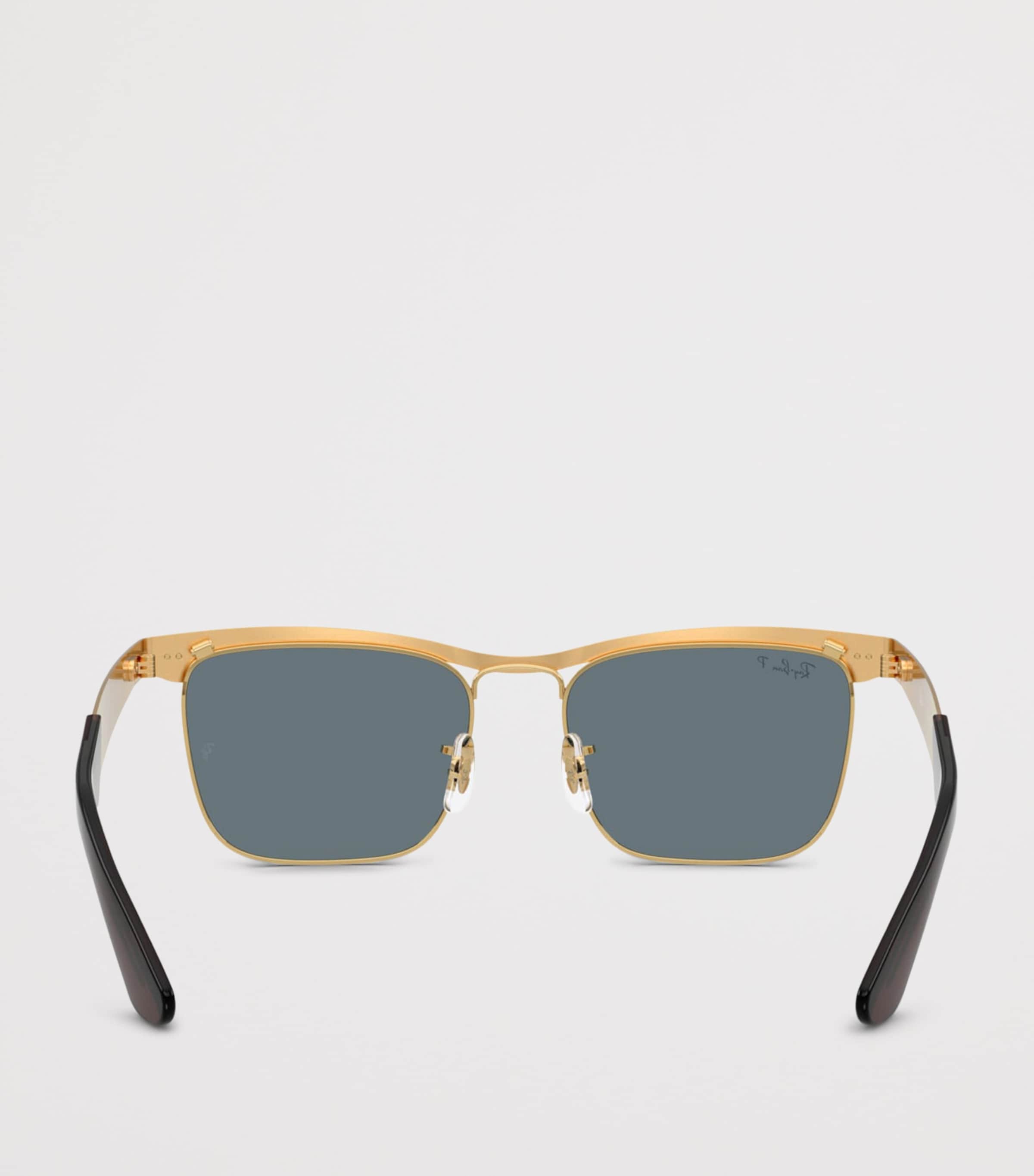 Ray-Ban Metal Wayfarer Deluxe Square Sunglasses Gold Image 4